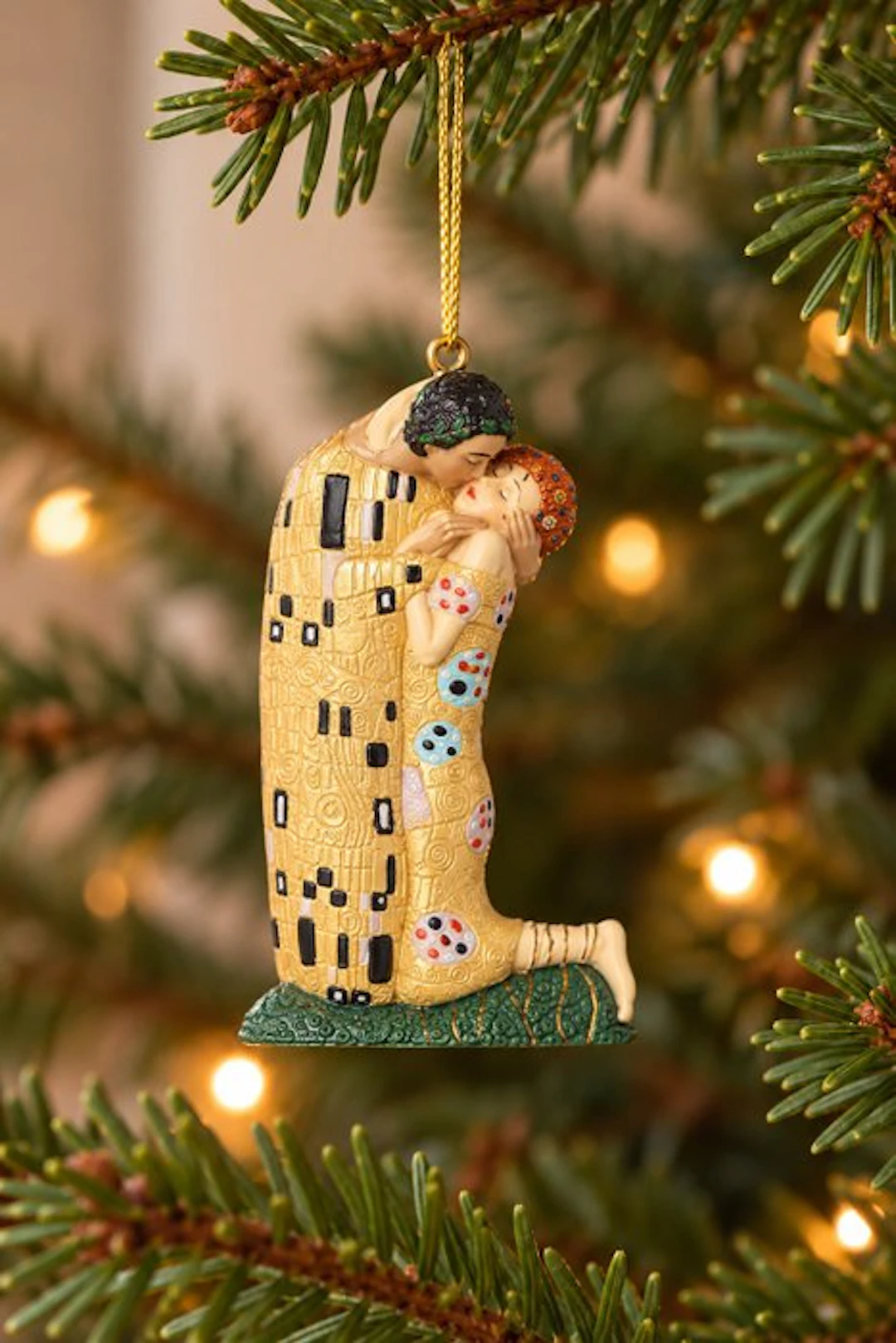 Christmas tree ornament (10) - Klimt - Resin - Christmas ornament 'The Kiss'