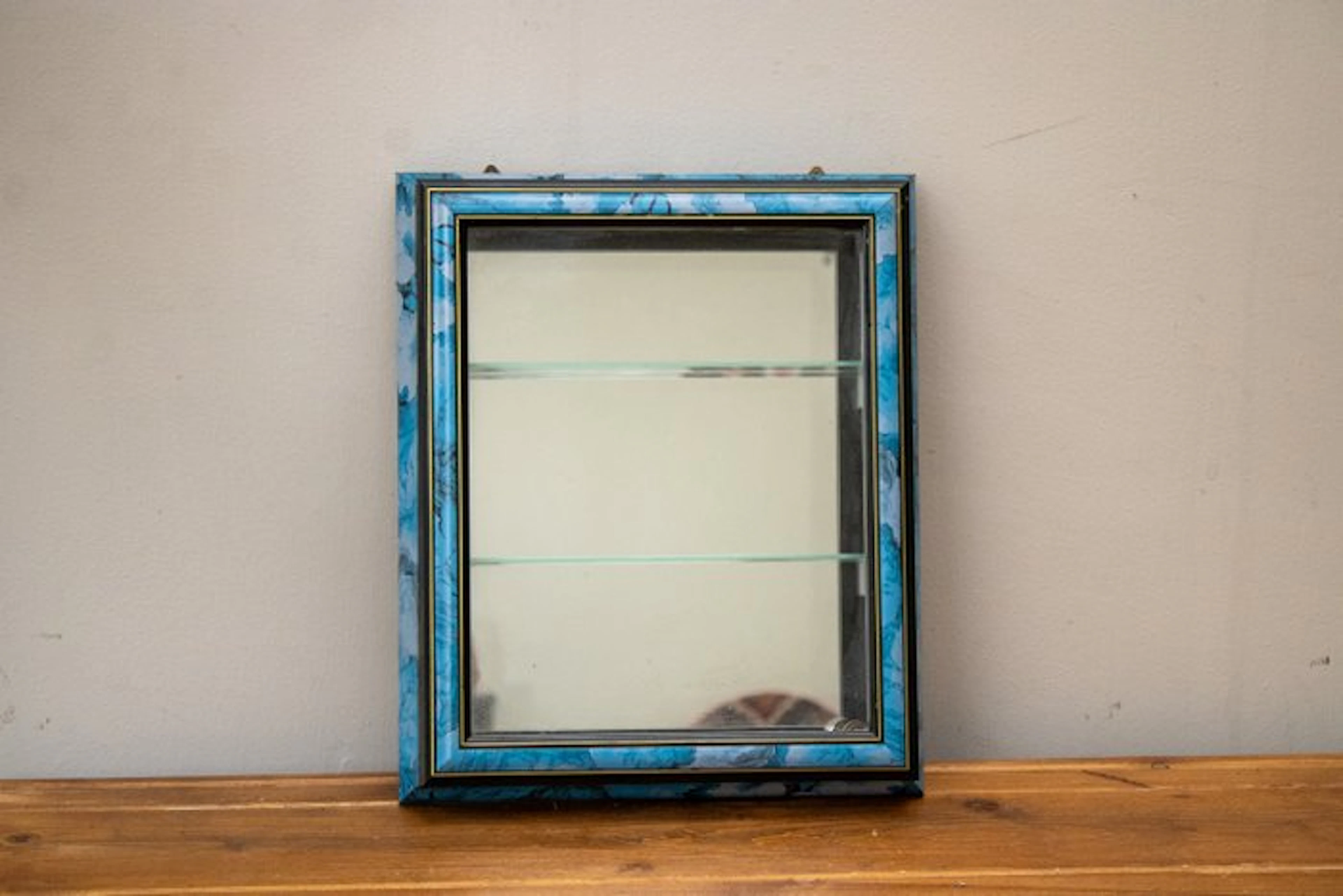 Display case - Internal wall cabinet with frosted glass and mirror - Wood
