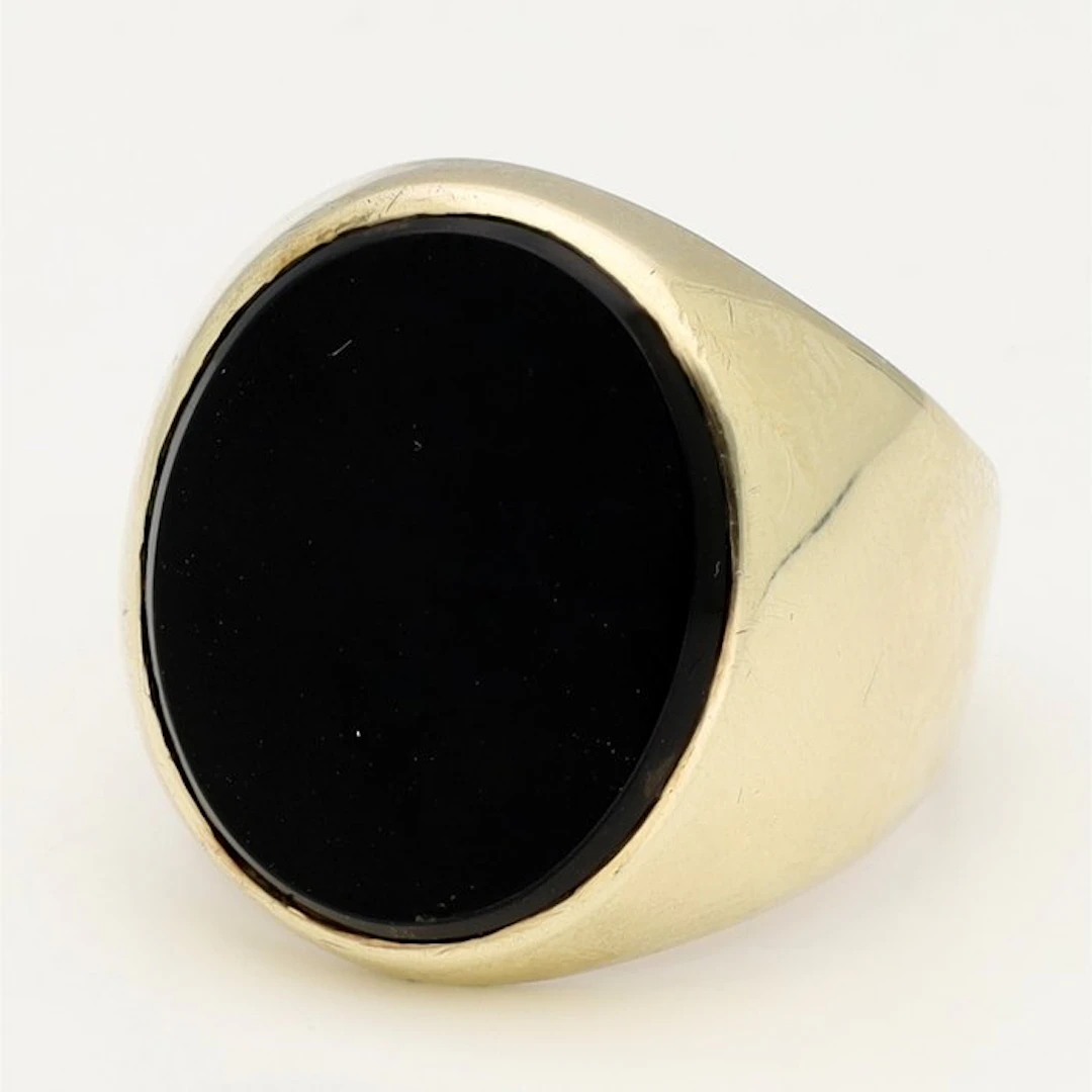 Ring - 8 kt. Yellow gold - Onyx