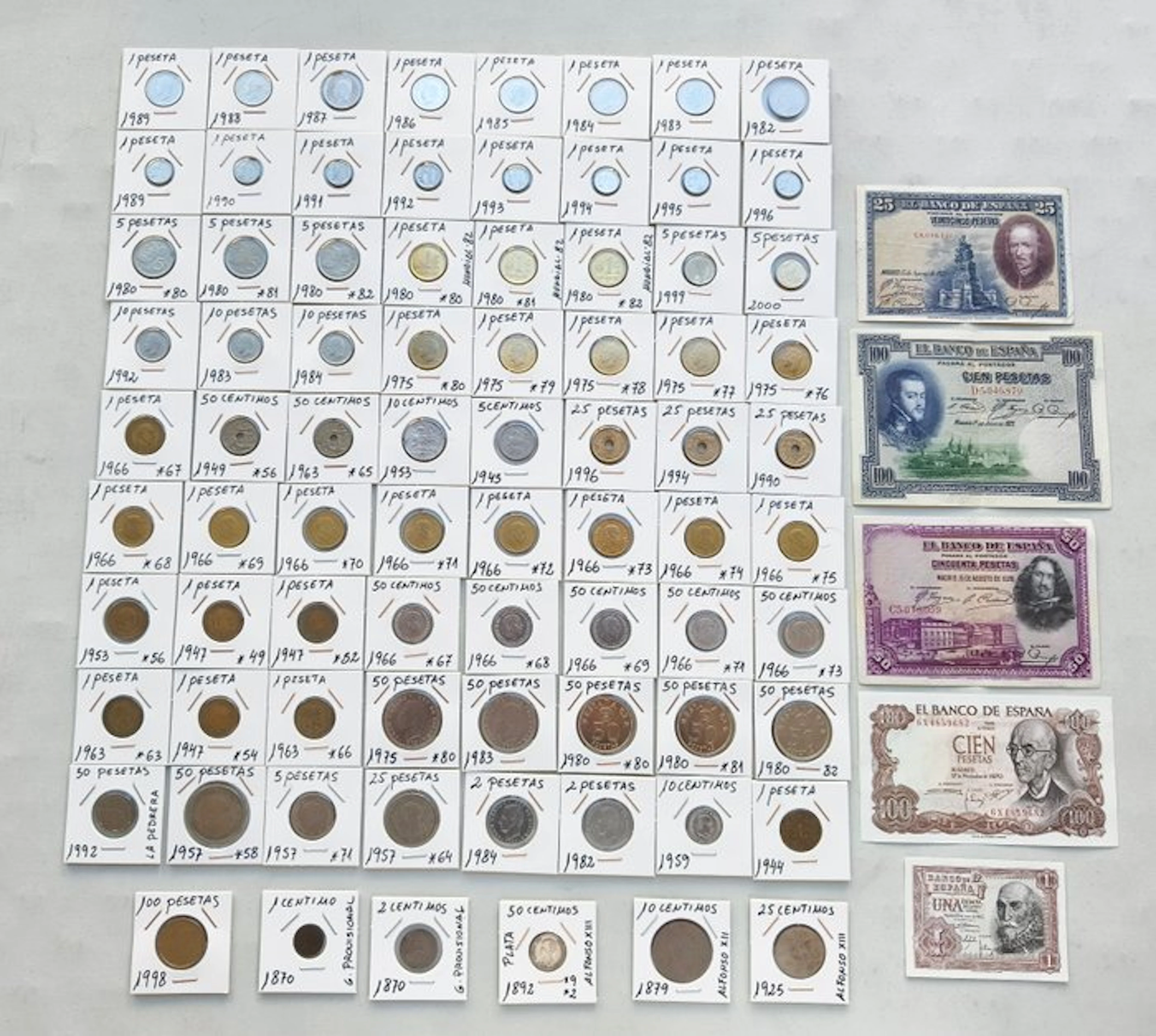 Spain. Peseta 1870-2000 (No reserve price)