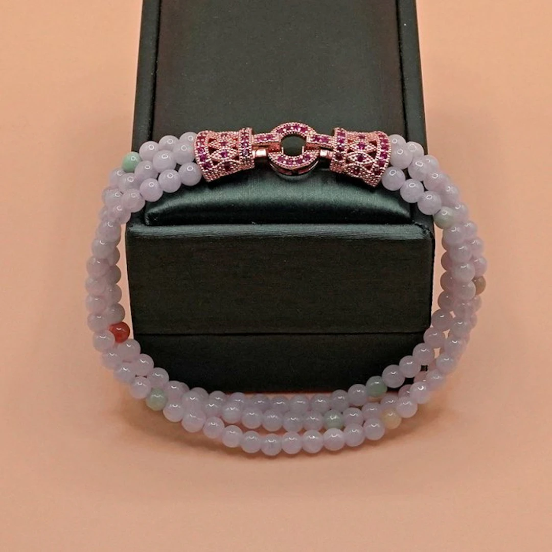 NGTC Certified Natural 3-Layer Jadeite Bracelet-Soft...