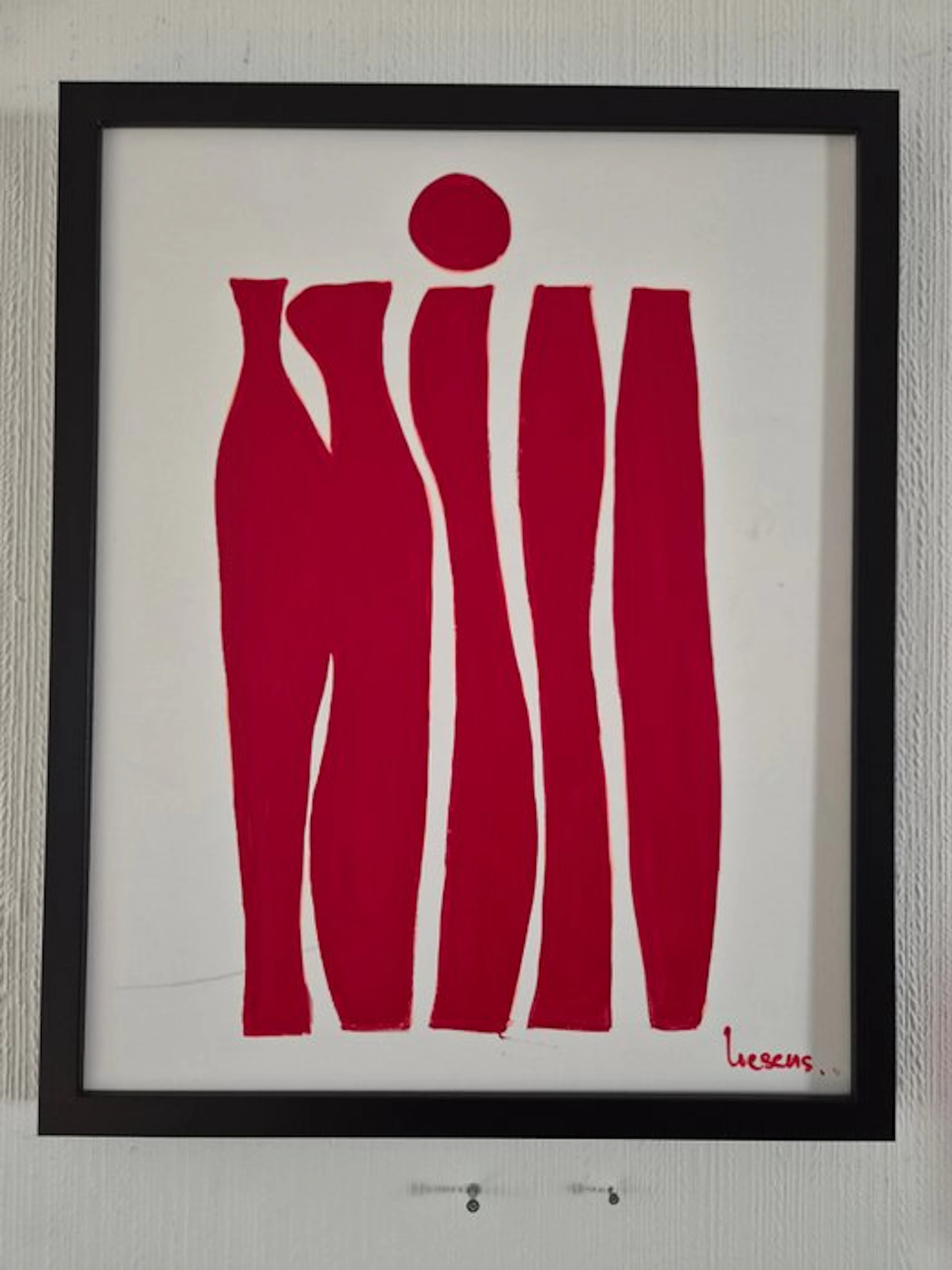 Liesens - Come toghter (Handpainted on white canvas met lijst)