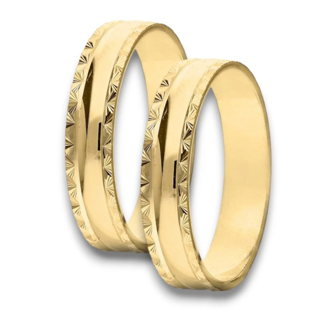 Wedding ring - 18 kt. Yellow gold - Pair of wedding bands 6.3 g