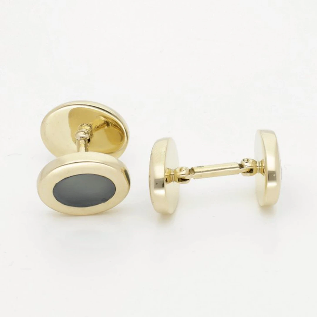 Cufflinks - 18 kt. Yellow gold - Chalcedoon