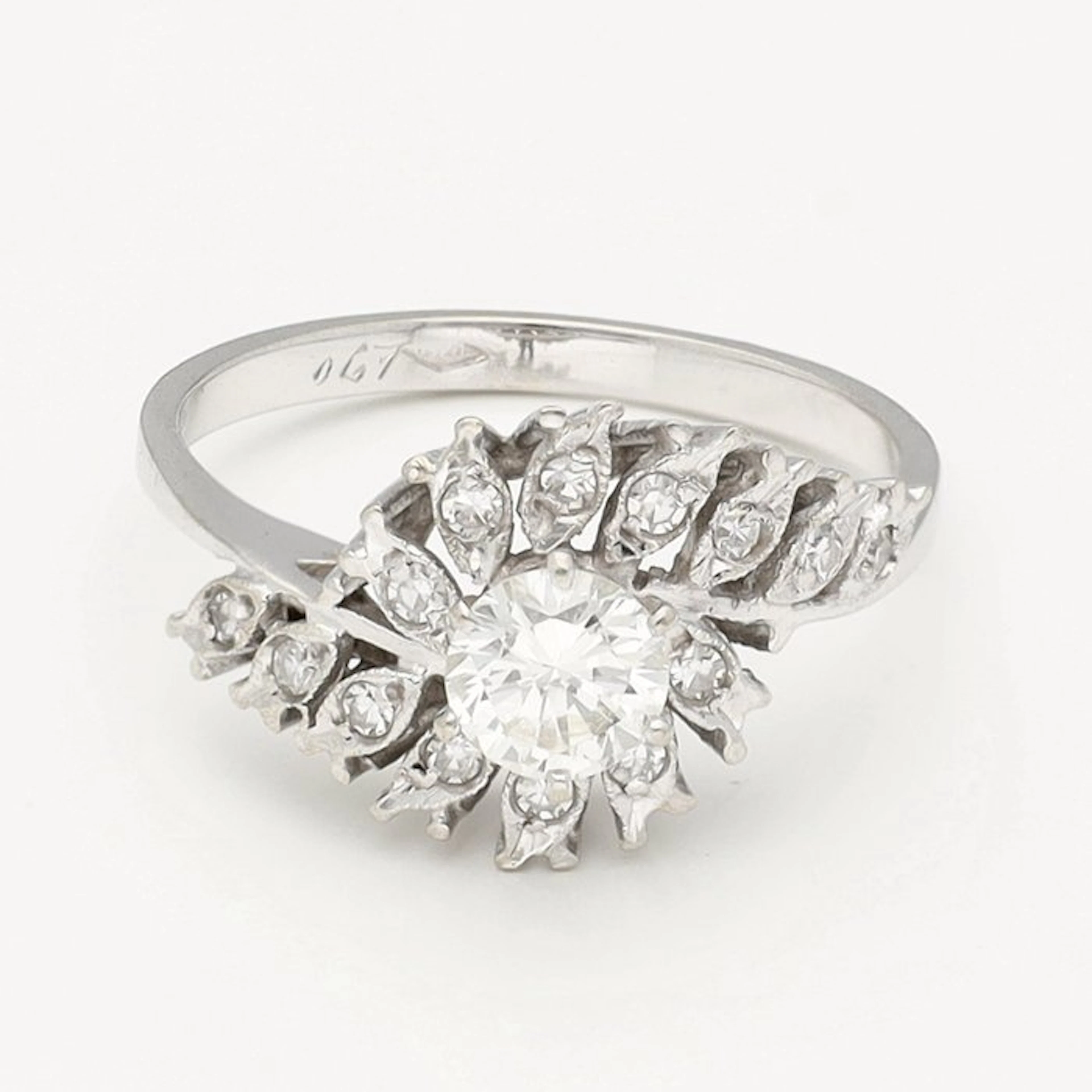 Ring - 18 kt. White gold - brilliant/single cut
