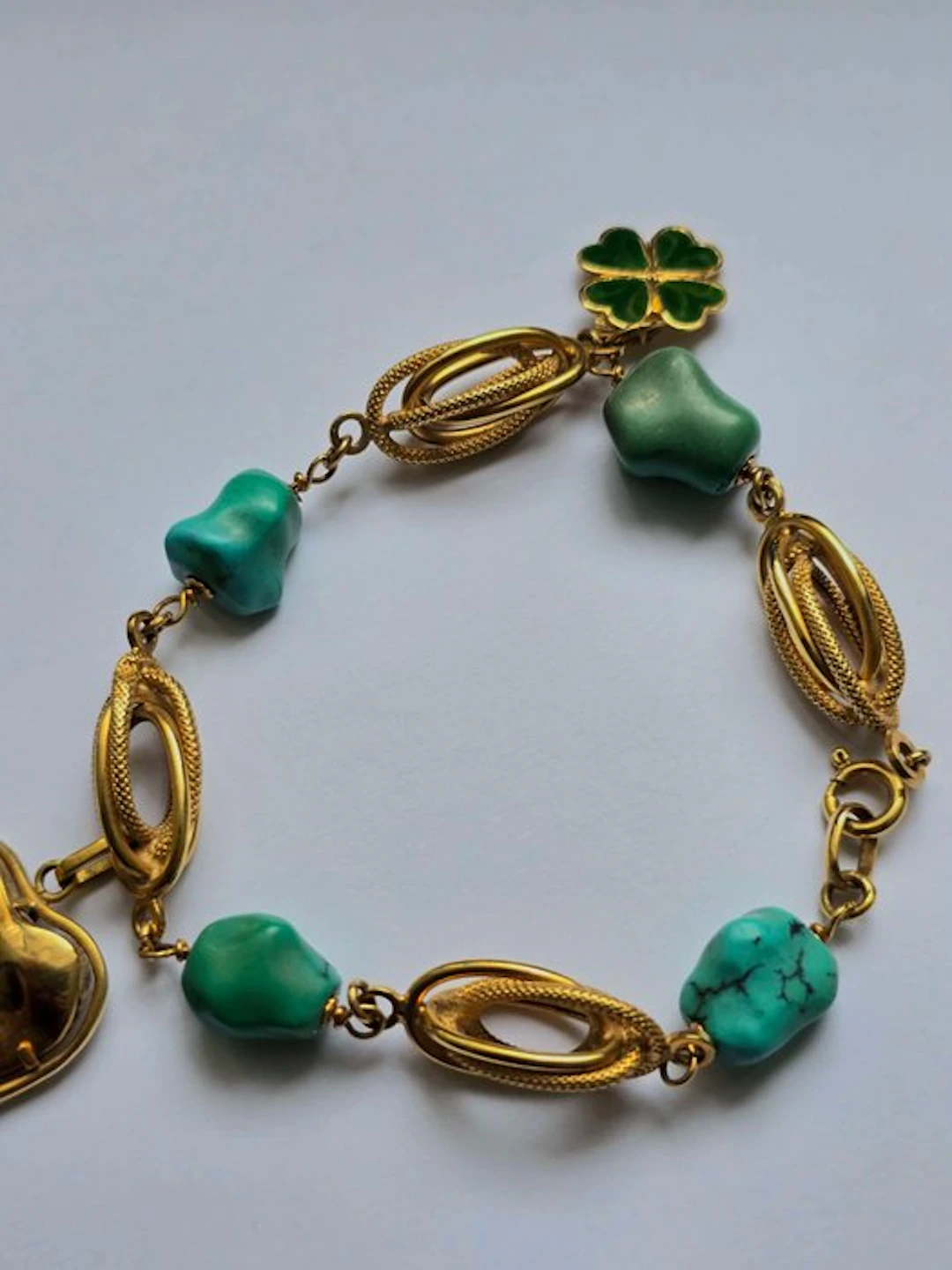 Bangle - 18 kt. Yellow gold Turquoise - Turquoise - Goldsmith bracelet 18k