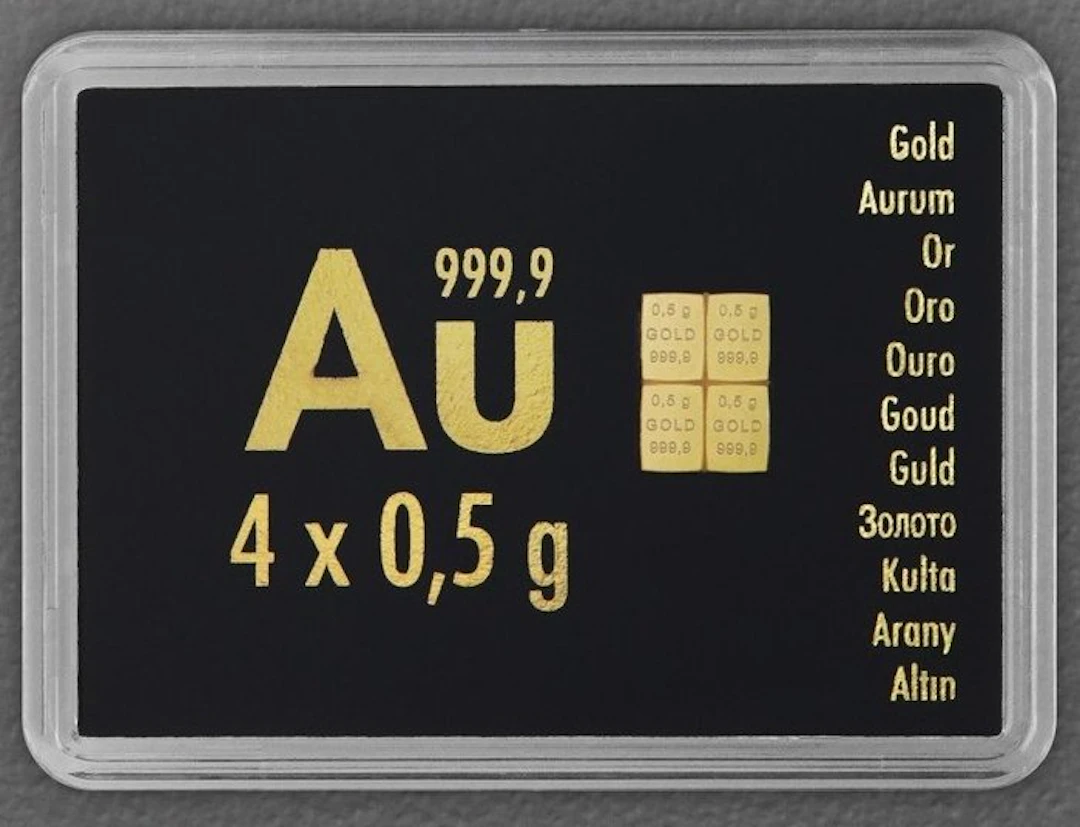 4 x 0,5 Gramm - Gold .999 - ESG / Valcambi SA - With certificate