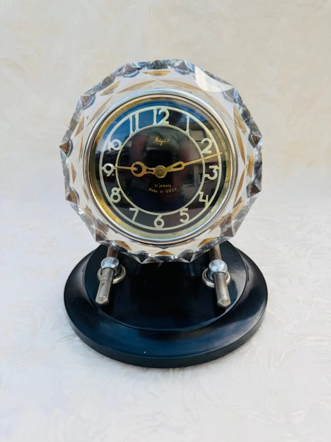 Table clock - Majak - Crystal, Metal - 1960-1970