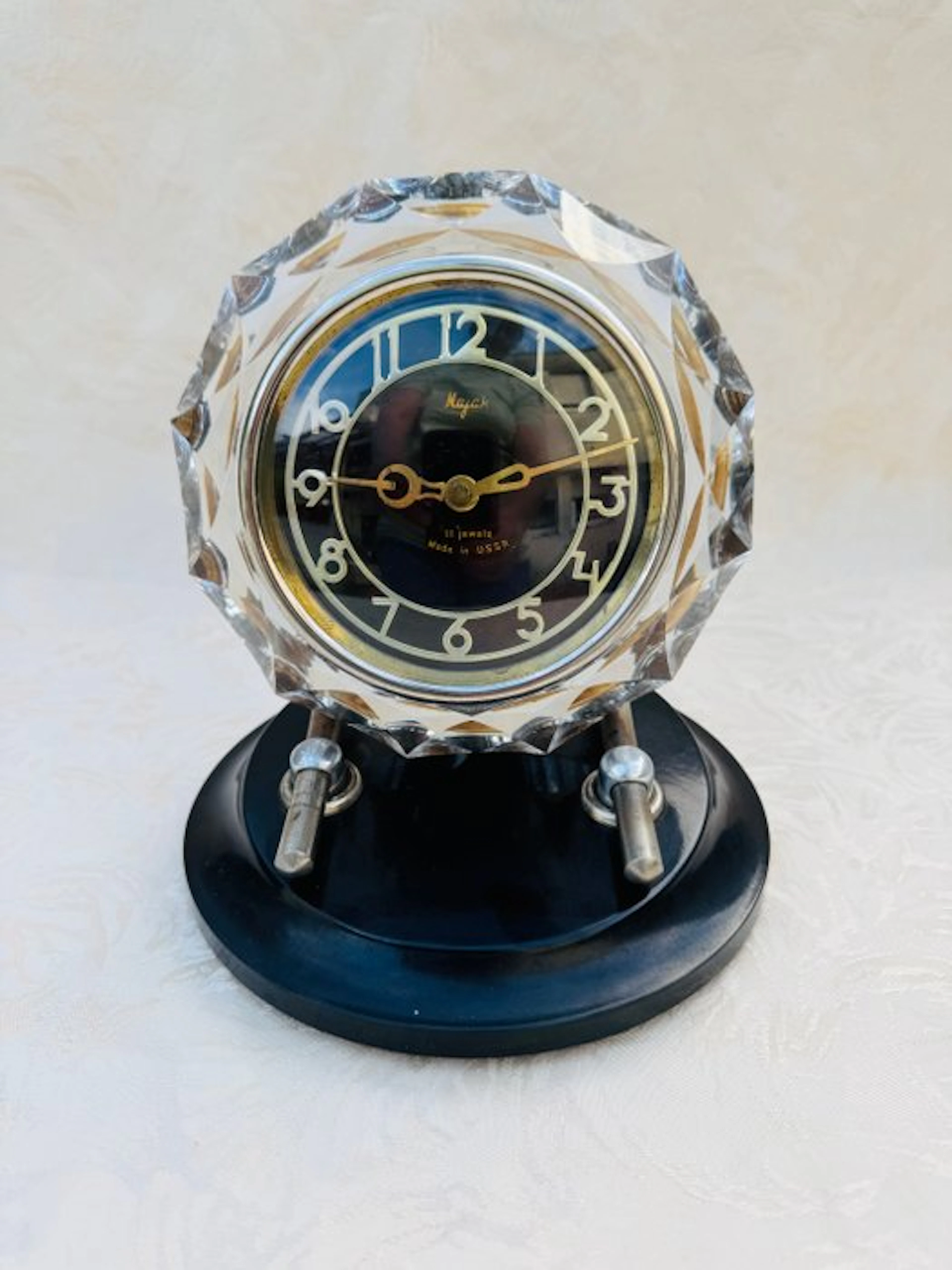 Table clock - Majak - Crystal, Metal - 1960-1970