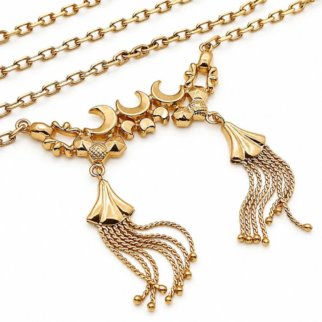 Necklace with pendant - 18 kt. Yellow gold - Made in Italy - Handmade