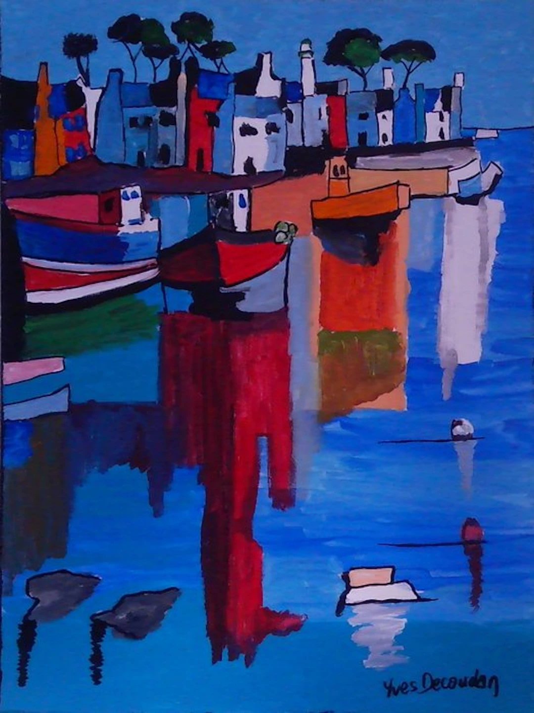 Yves Decaudan - Reflets au port