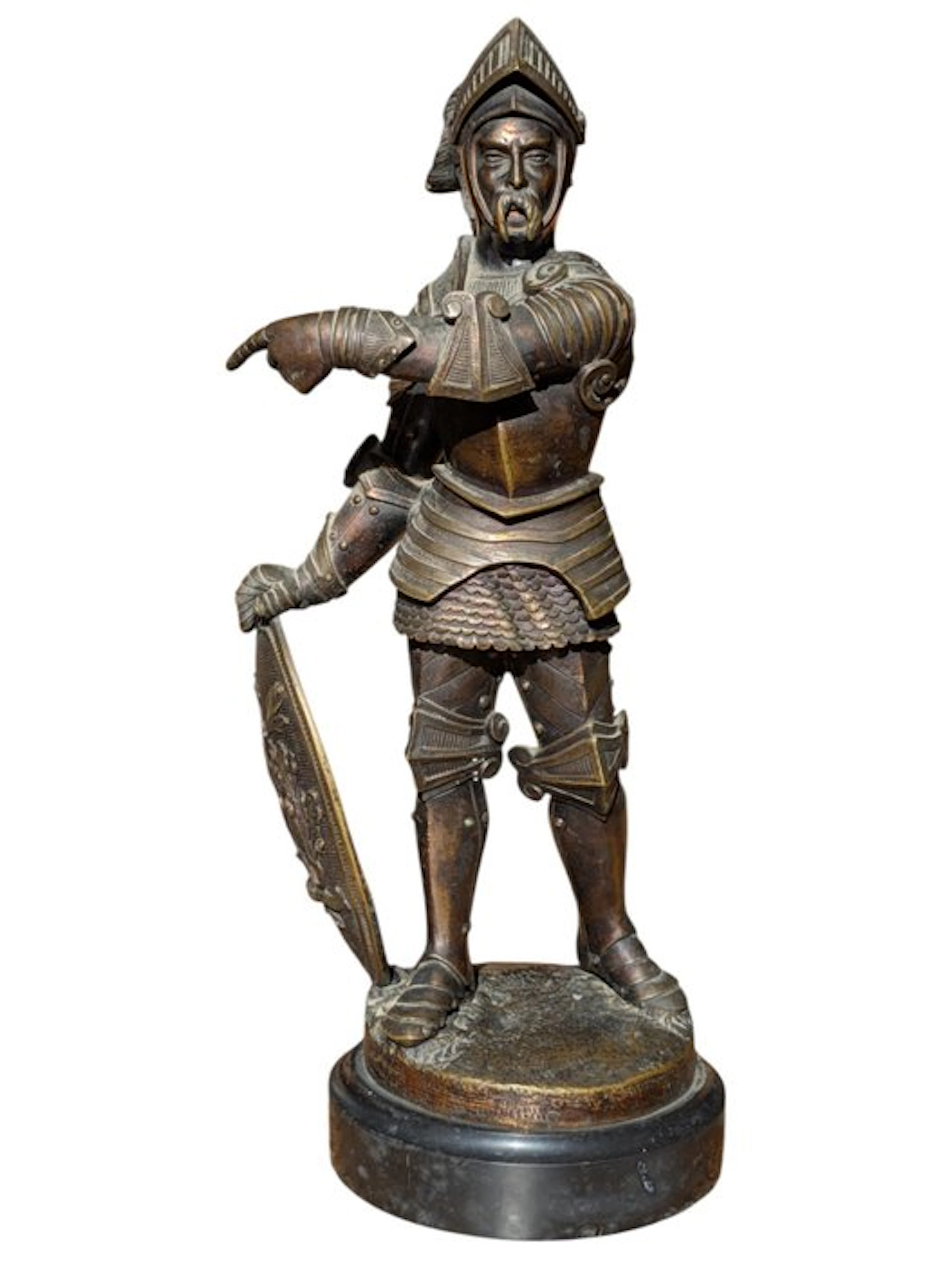 Statue, Knight - 35 cm - Bronze, Marble
