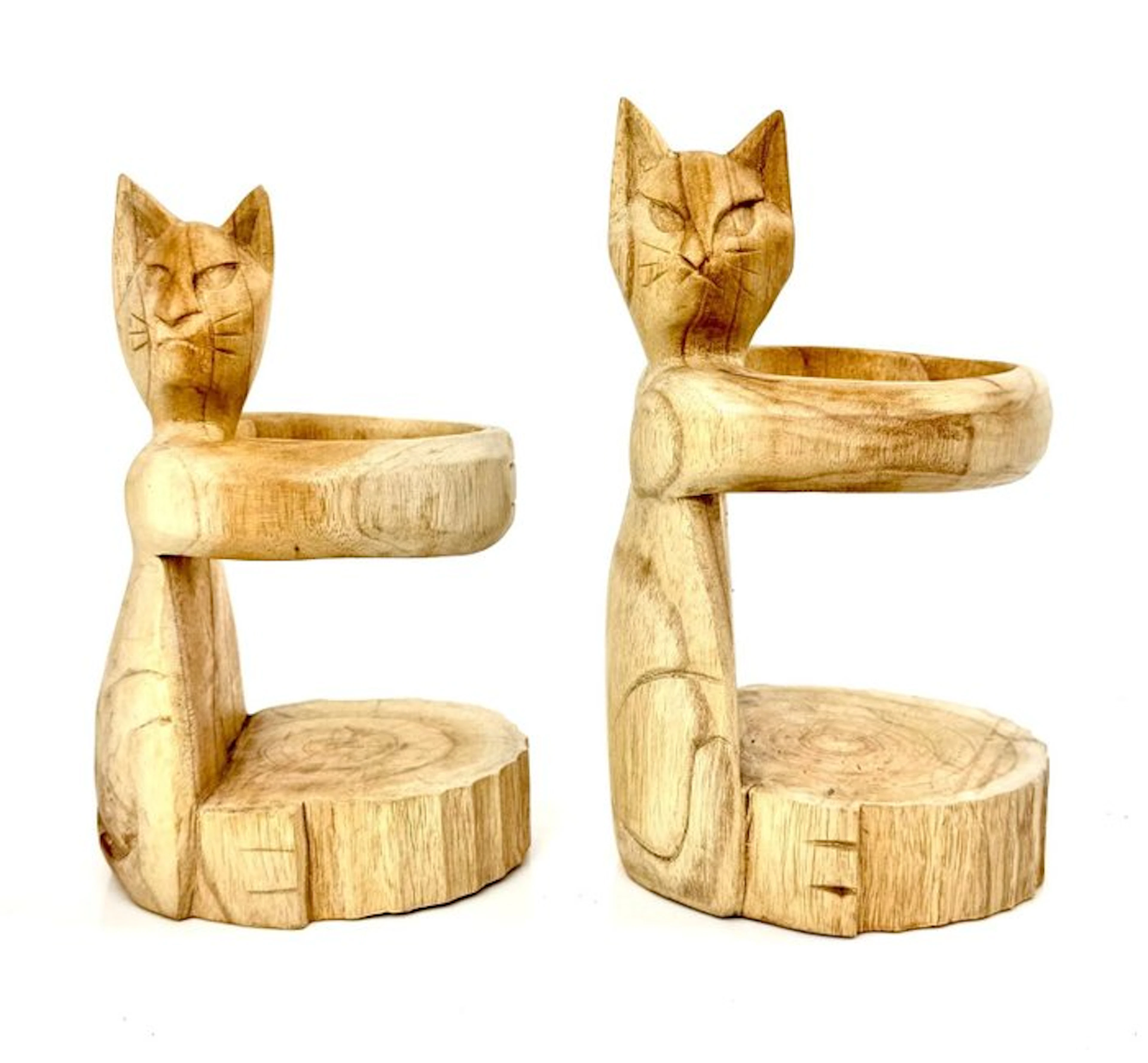 Wine rack (2) - Teak - In the Shape of a Cat
