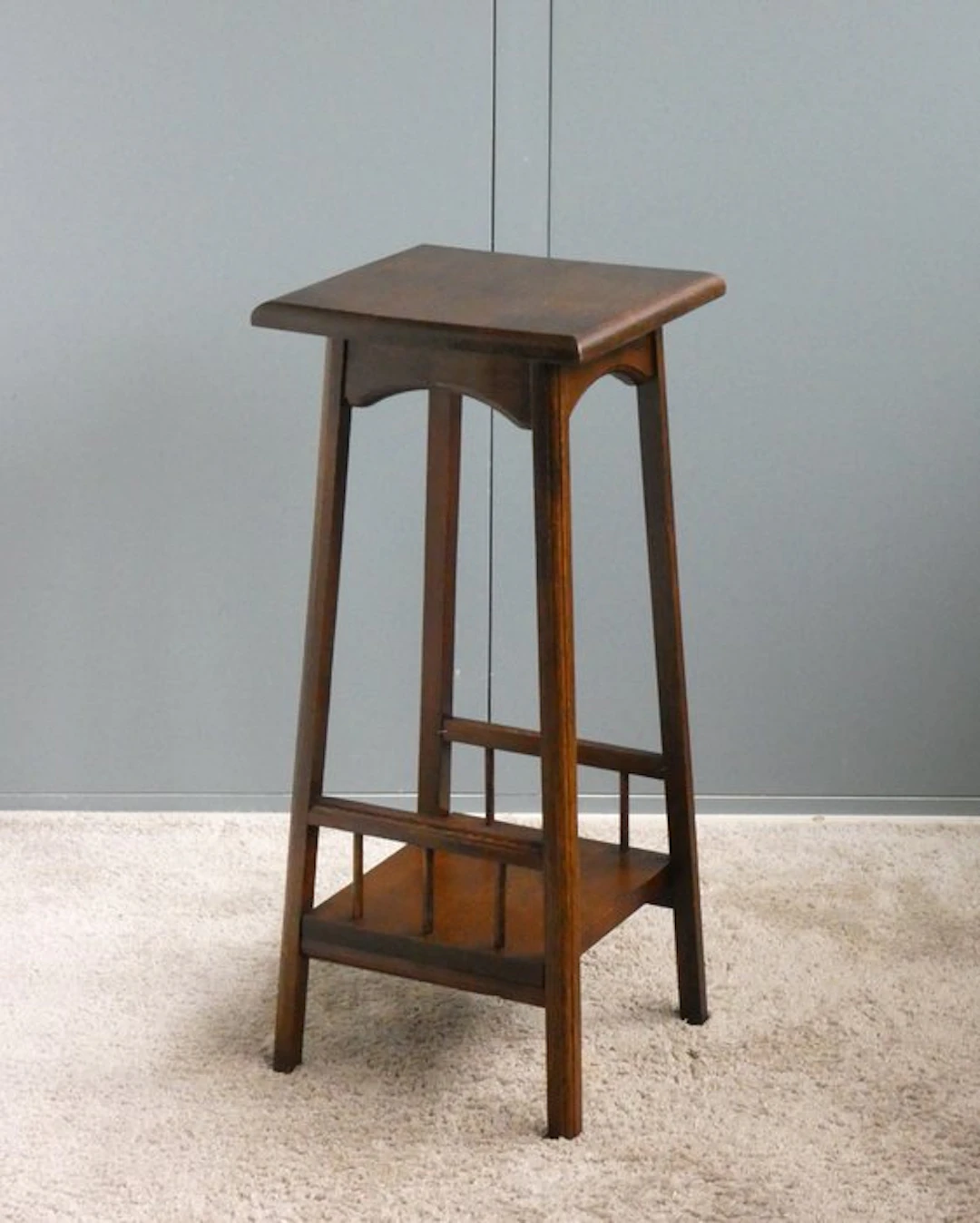 Plant table - Vintage side table - oak wood