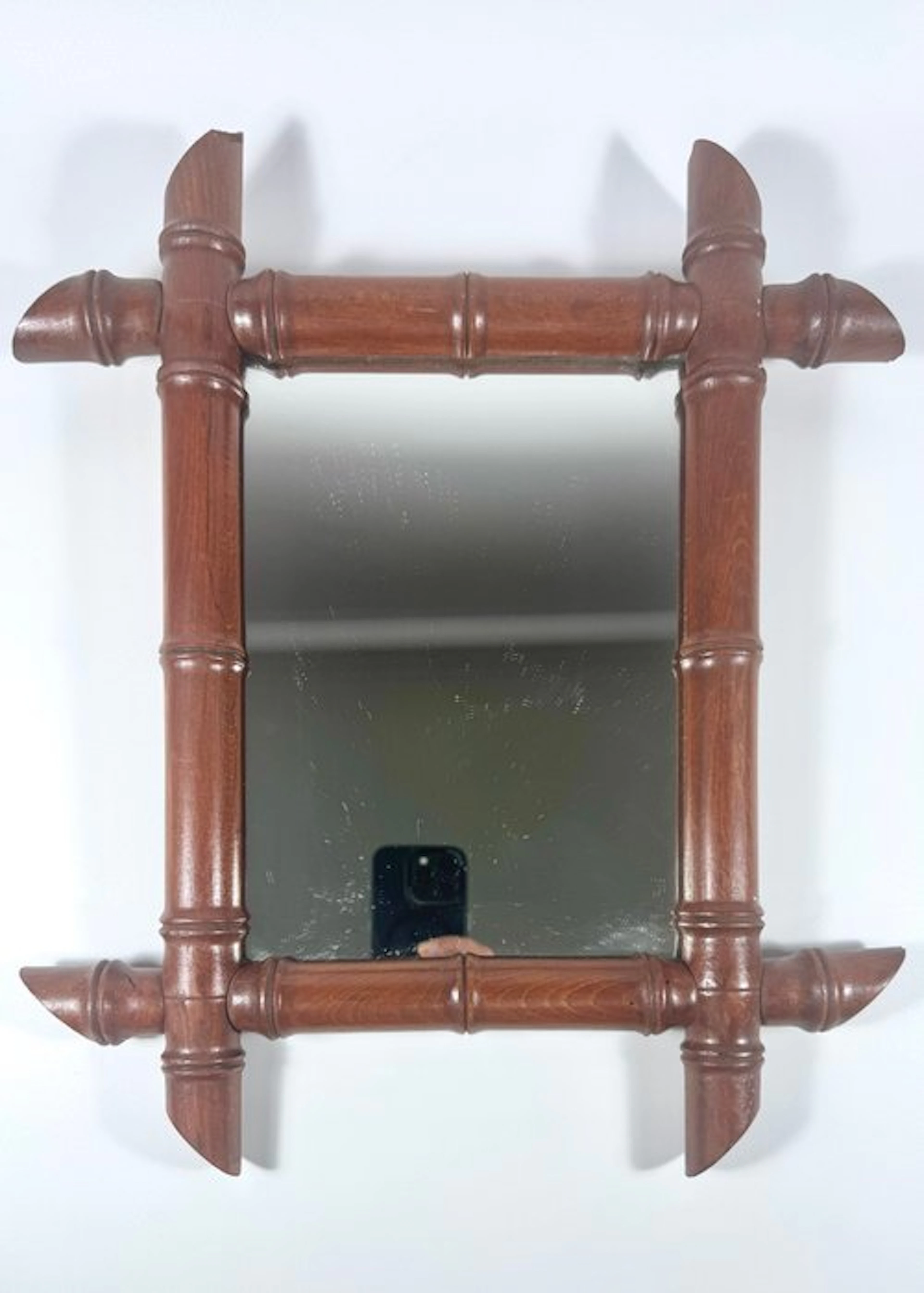 Wall mirror - Wood, Glass - Faux Bamboo Japonisme