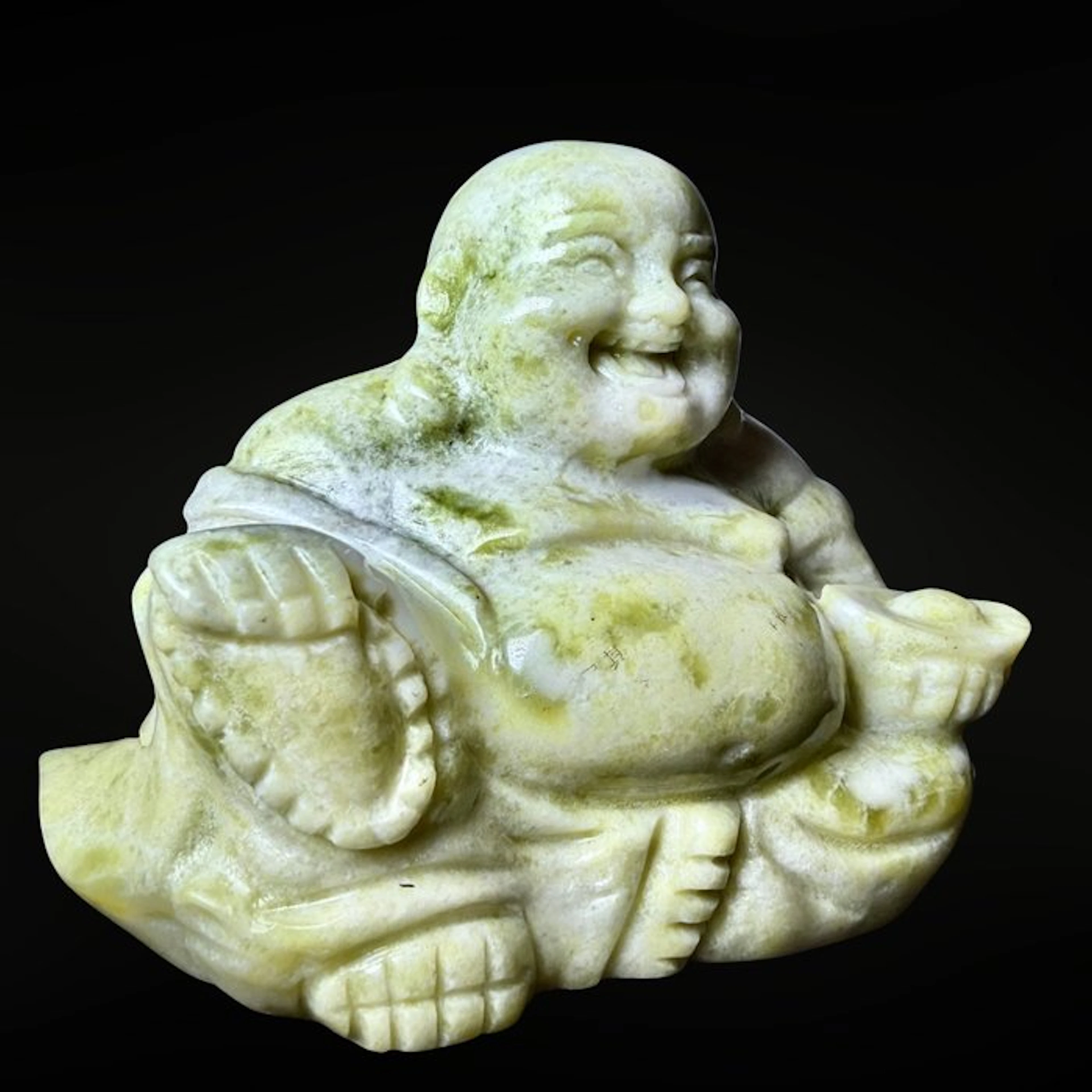 Jade Lemon XL Buddha - premium Carving - Height: 110 mm...