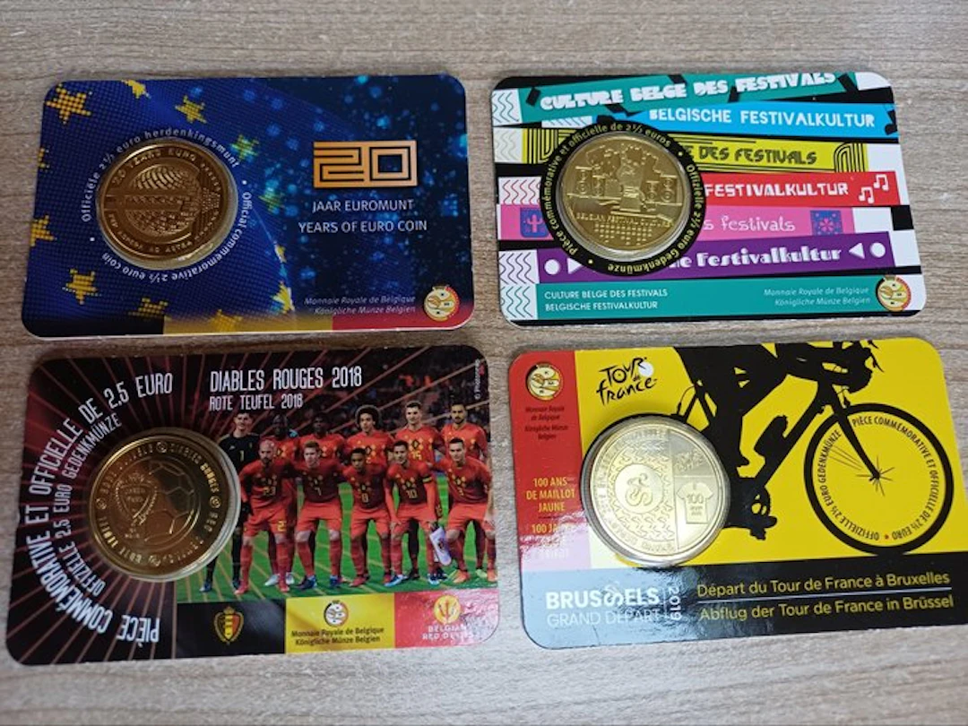 Belgium. 2 1/2 Euro 2018/2023 (4 coincards) (No reserve price)
