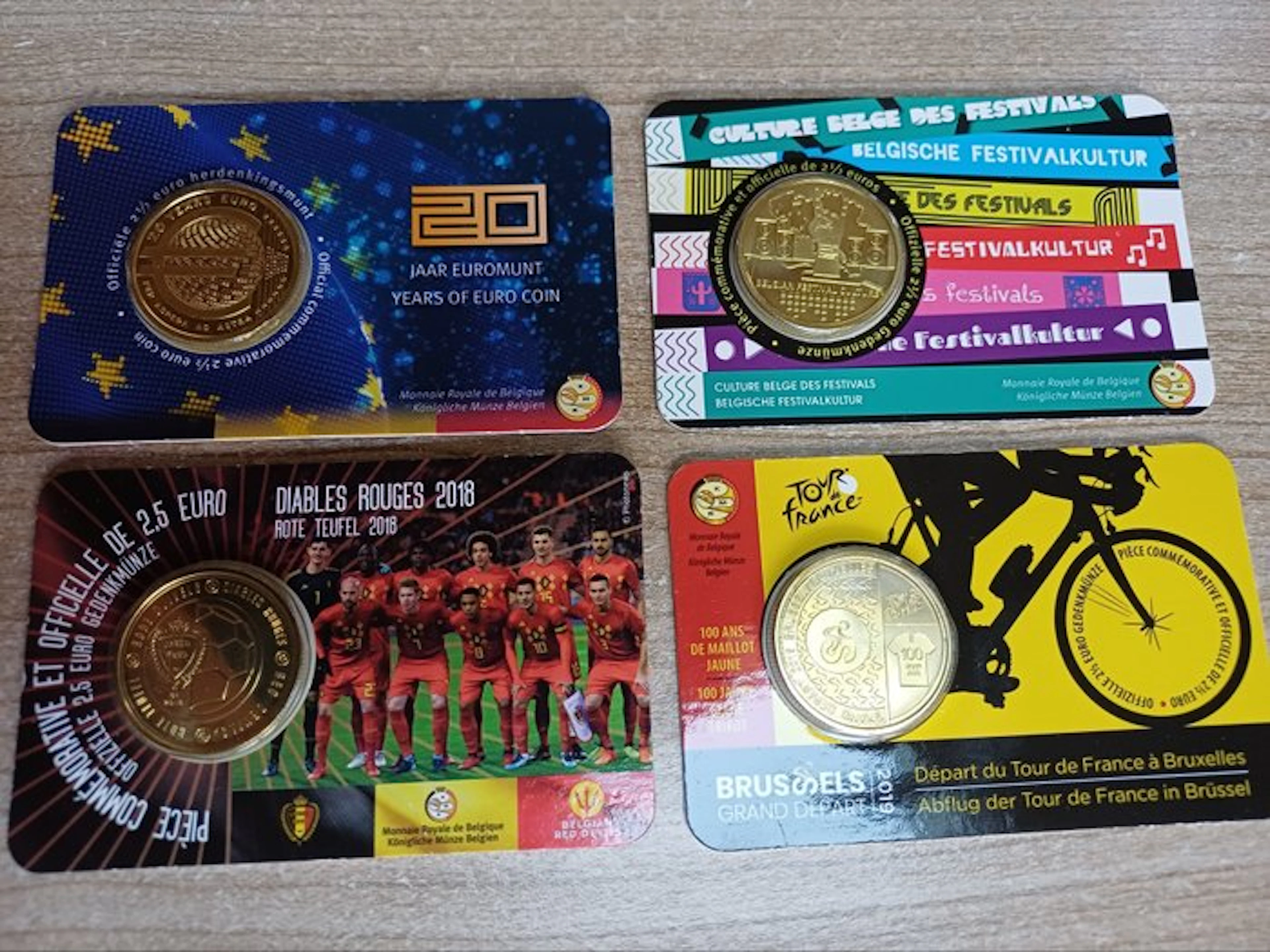 Belgium. 2 1/2 Euro 2018/2023 (4 coincards) (No reserve price)