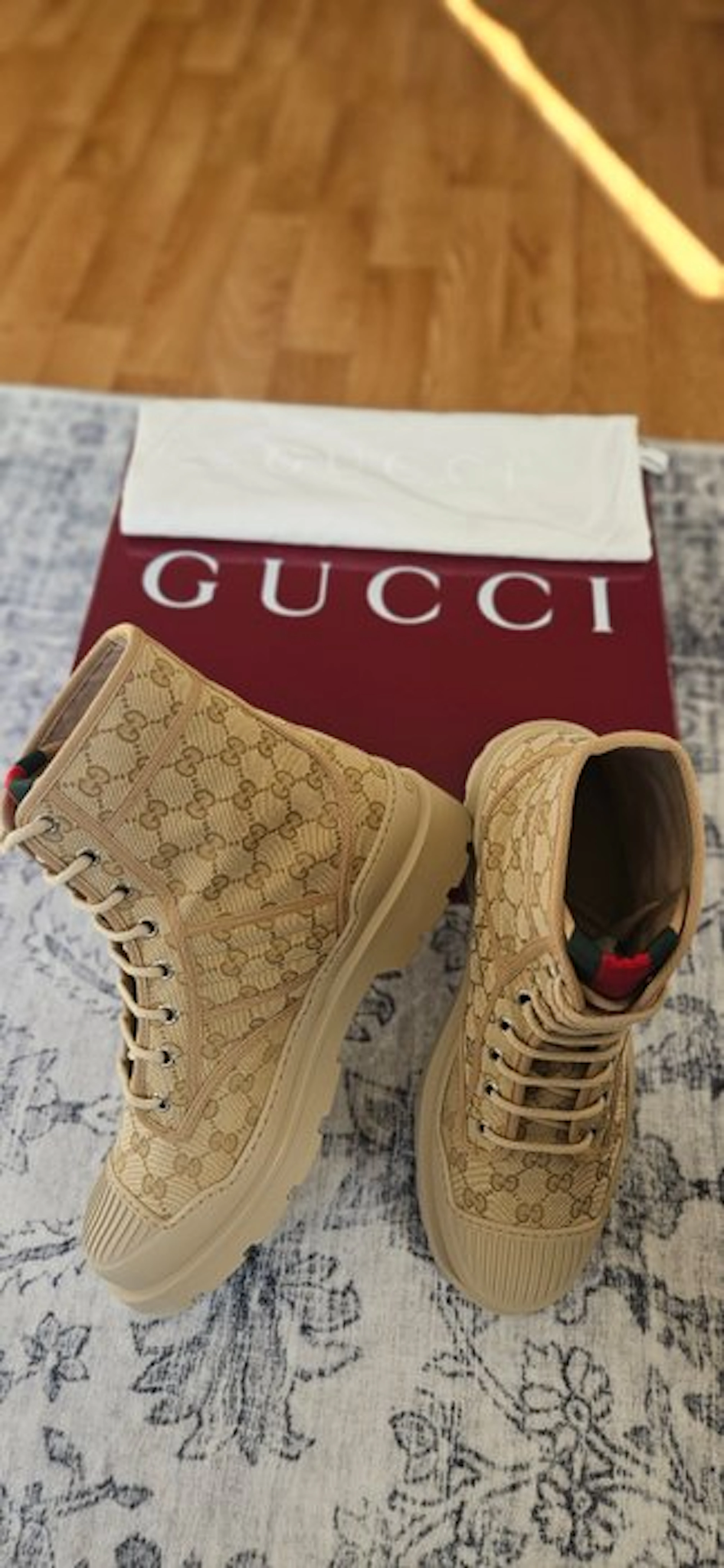 Gucci - Bottines Gucci en toile GG - High-top trainers...