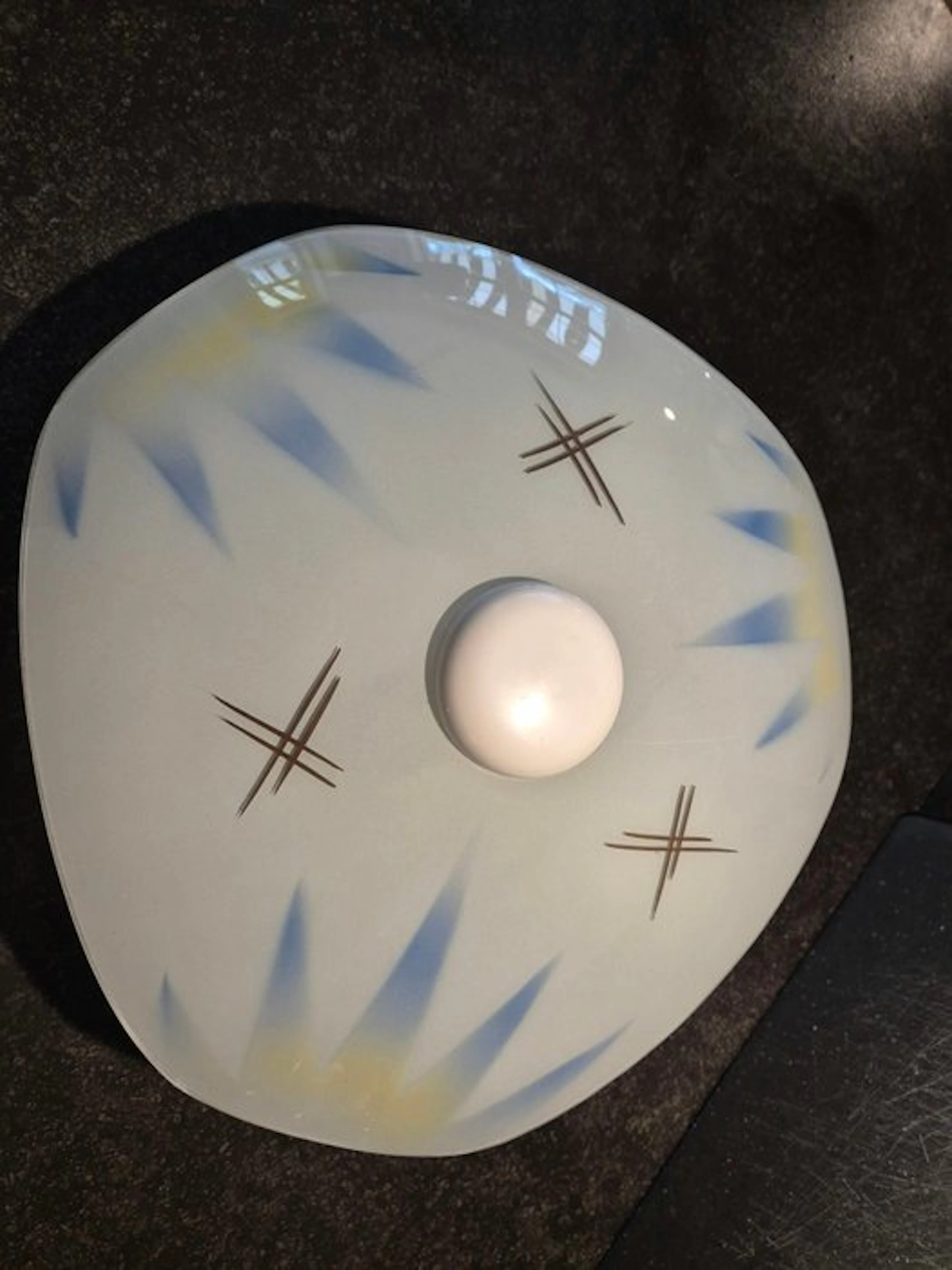 Ceiling lamp - milk glass - Ceiling lamp from the 1950s