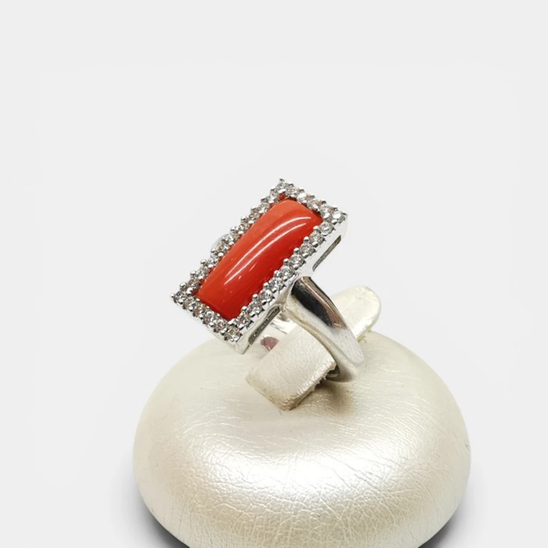 Coral - Sterling Silver 925 - Ring - Italian Craftsmanship