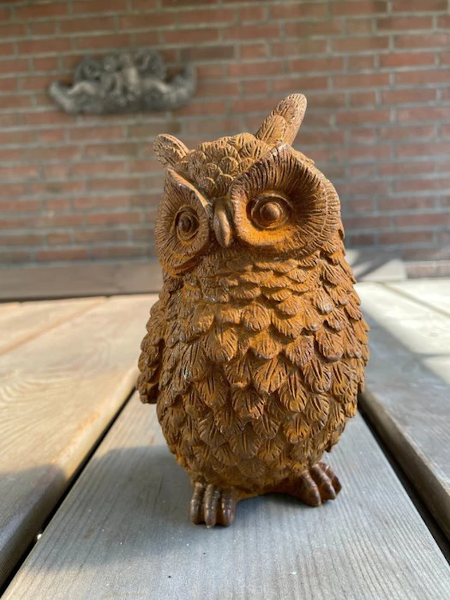 Decorative ornament - Europe - Cast-iron owl statue