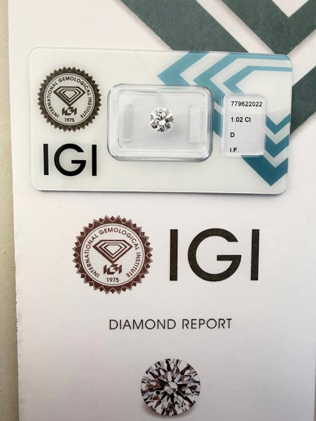 1 pcs Diamond (Natural) - 1.02 ct - Round - D...