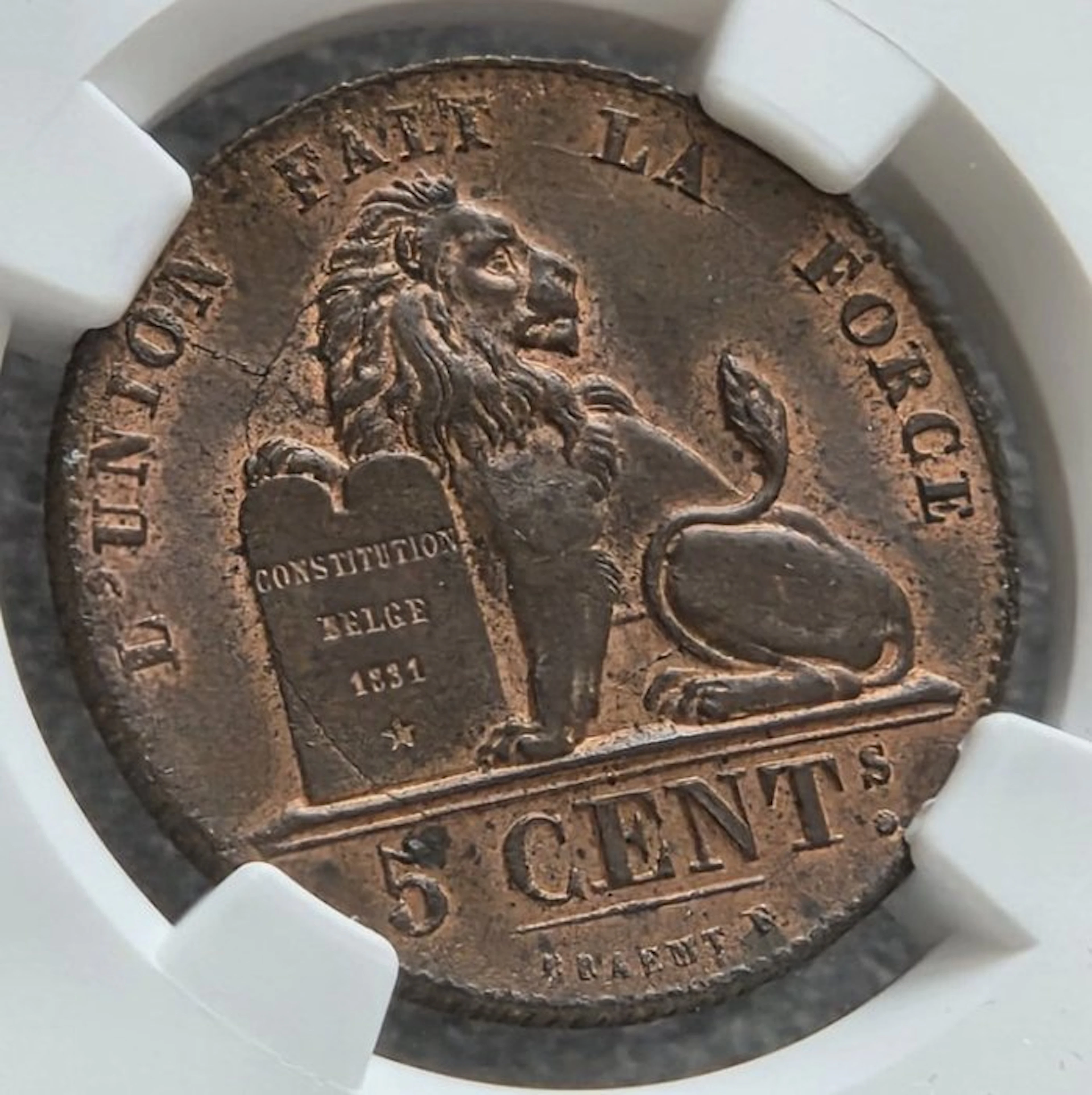 Belgium. Leopold II. 5 Cents 1842