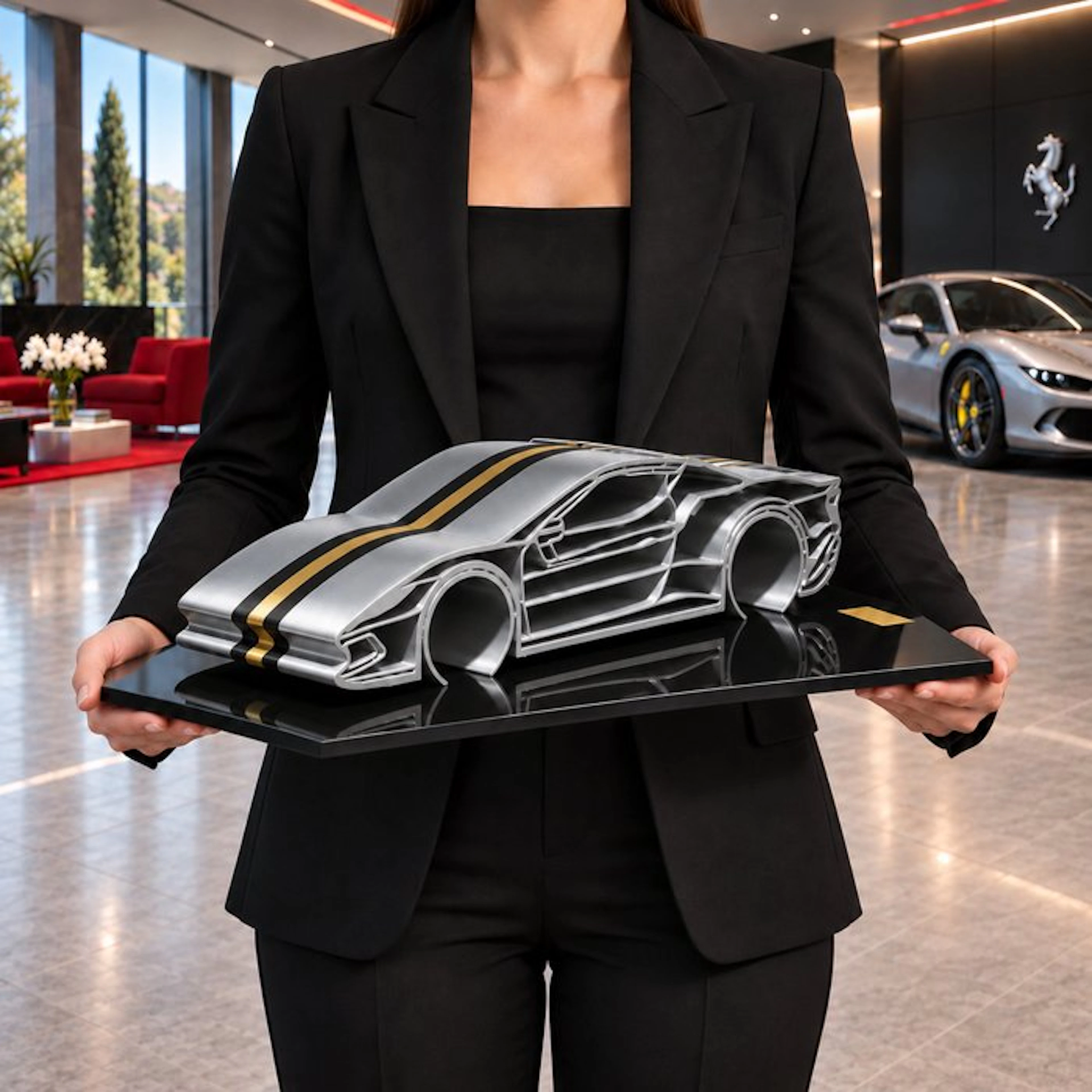 Ferrari 296 GTB " Silver & Gold Edition - 1/12 Scale...