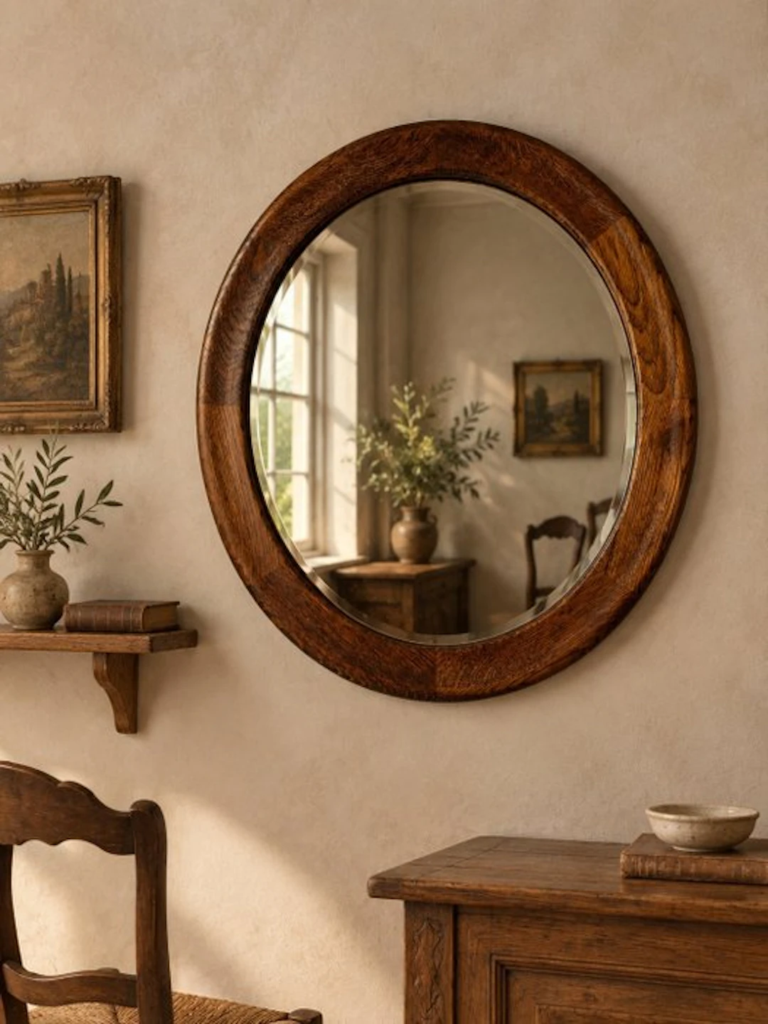Mirror- Wooden mirror Pieterman Schiedam - Wood