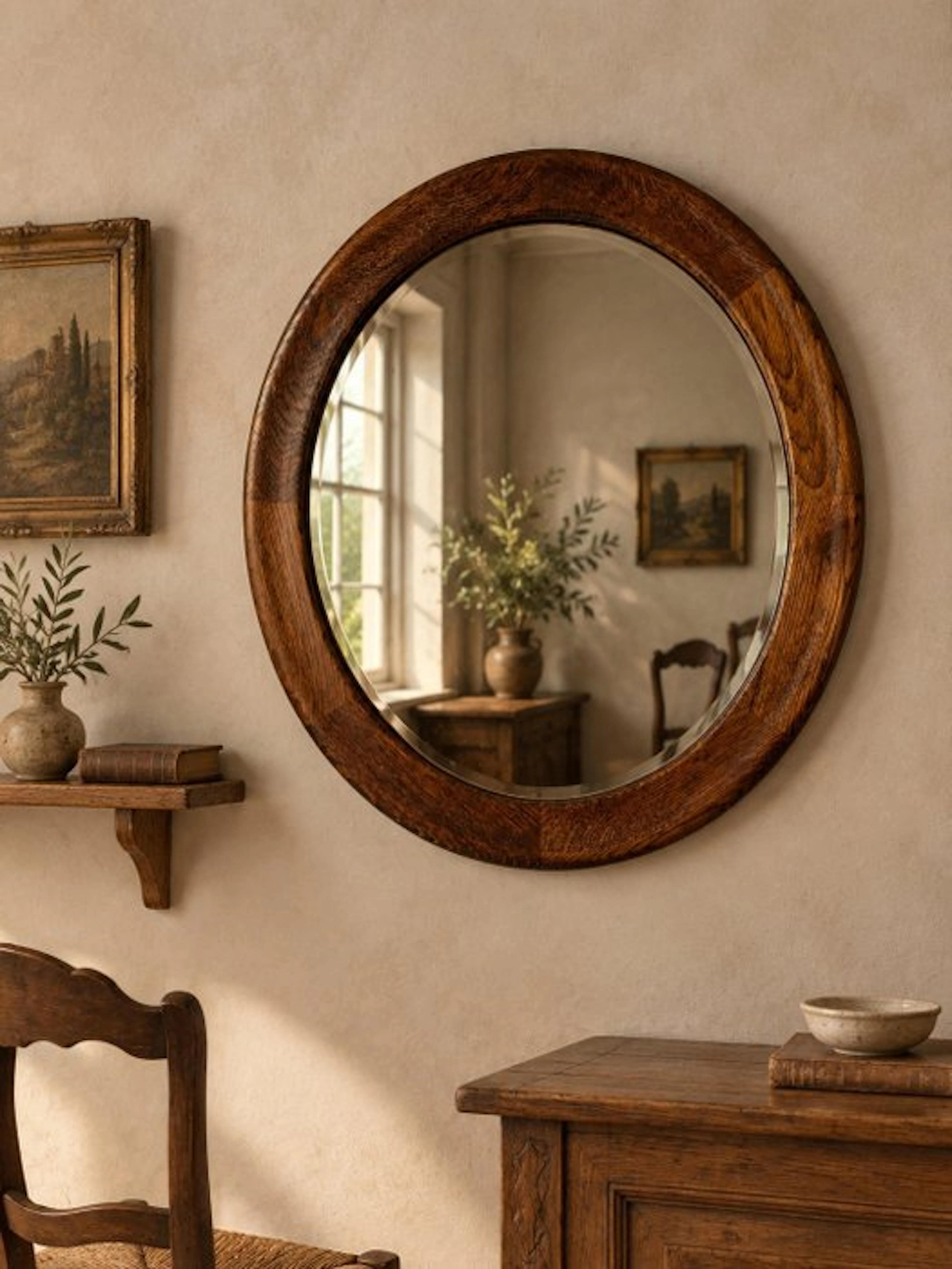 Mirror- Wooden mirror Pieterman Schiedam - Wood