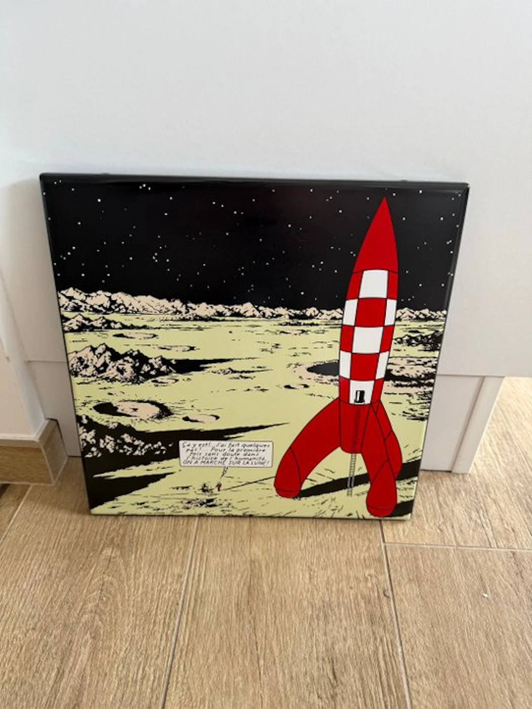 Plaque émaillée les Emailleries belges - Série Lune - 35x35cm - Tintin