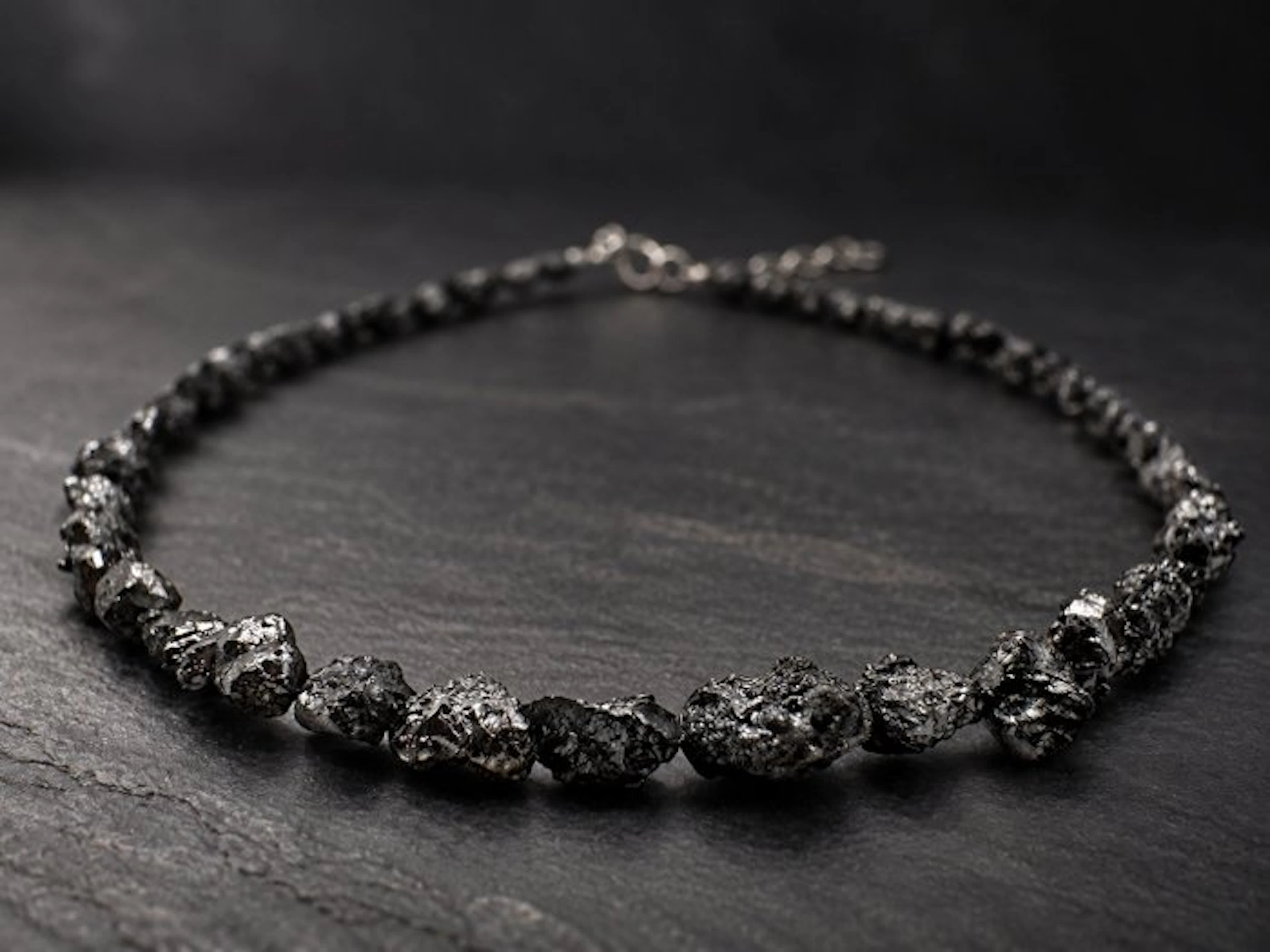 Black rough diamond - Bracelet - South Africa 925 silver