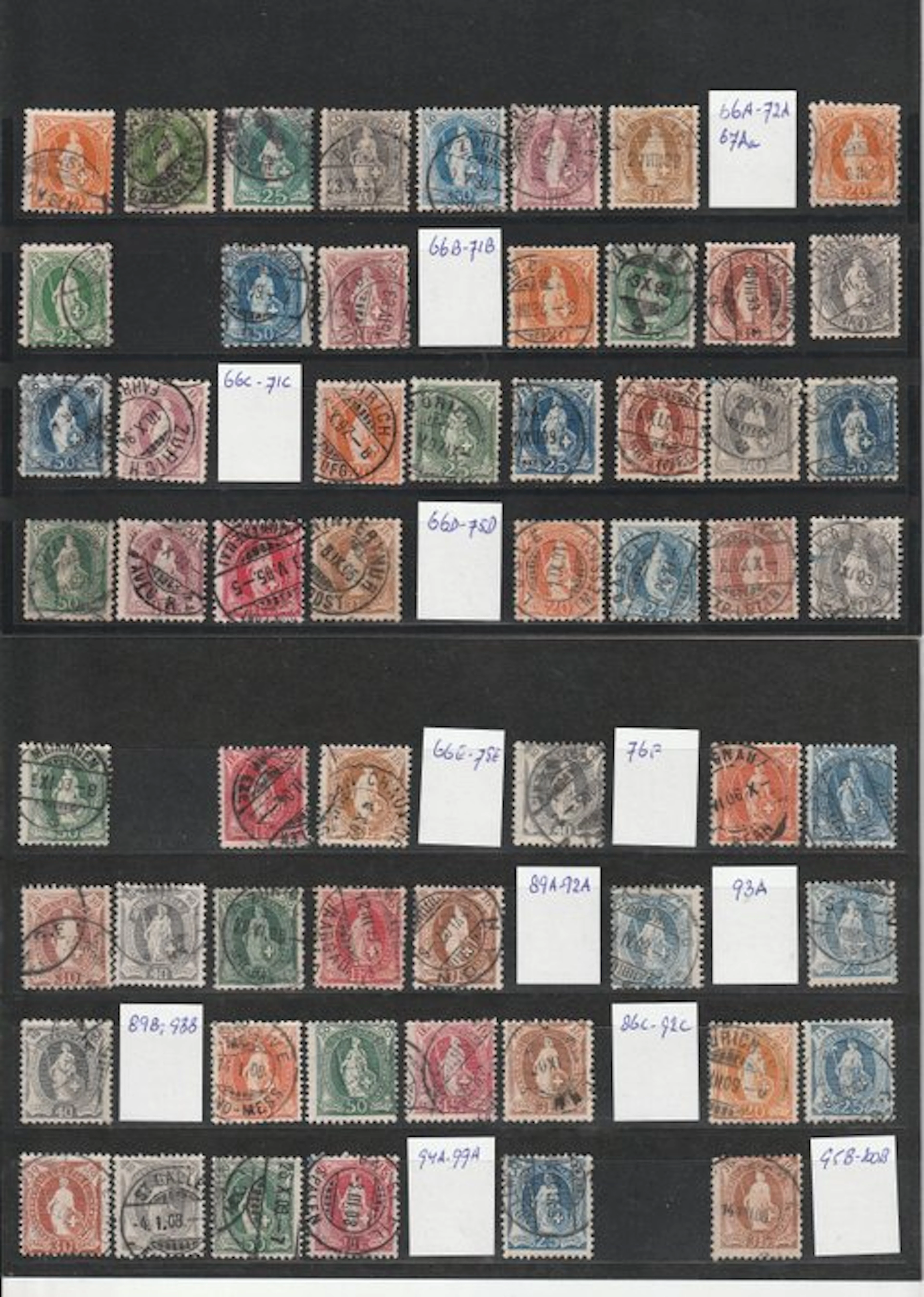Switzerland 1882/1909 - Collection: Standing Helvetia
