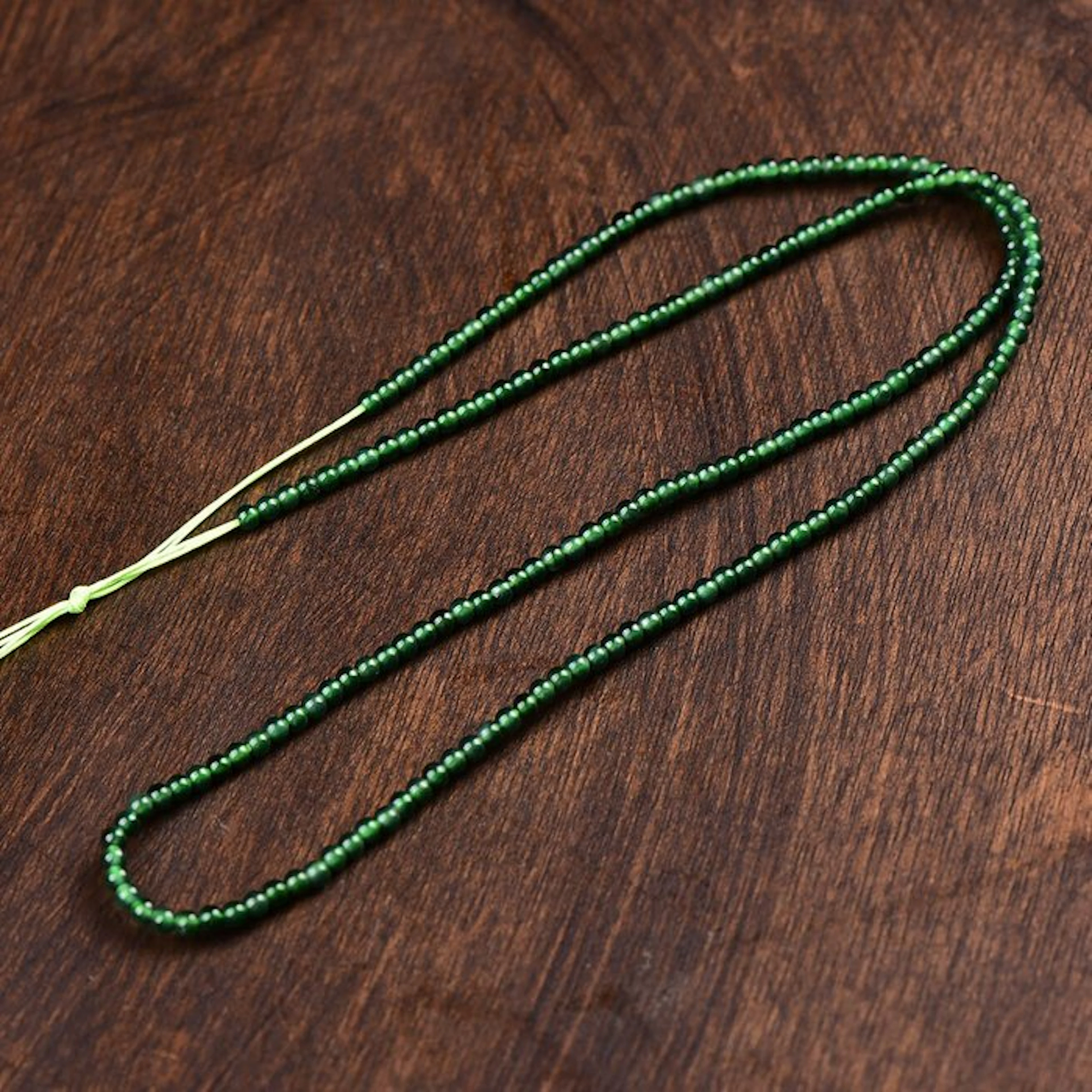 ALGT Certified Untreated Jadeite Jade Bead String (Type...