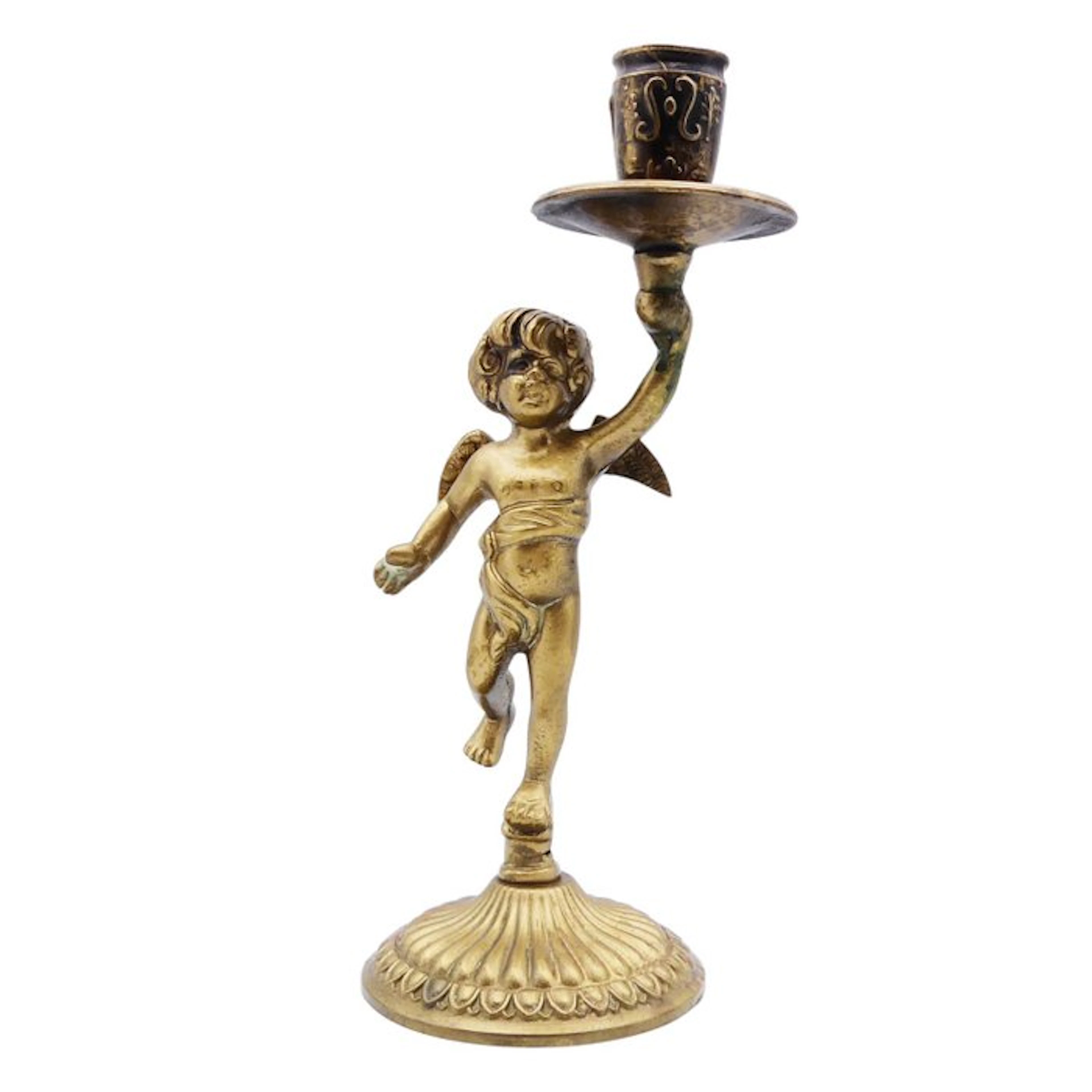 Candlestick model "Putto Alato" in Baroque Style with...