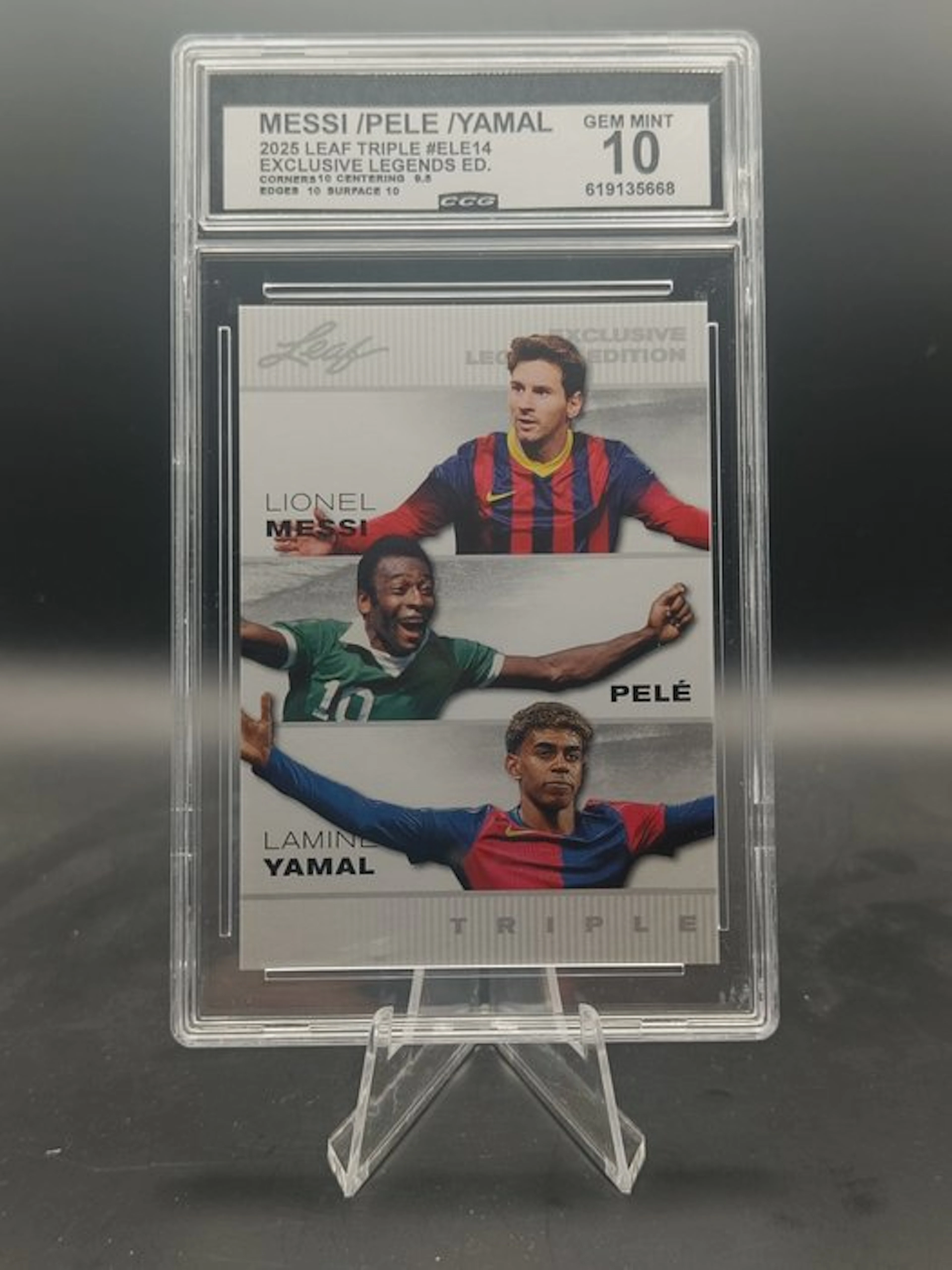 Leaf 2025 Messi Pele Yamal #ELE14 - CCC 10 Graded card