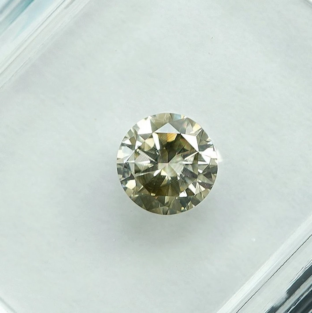 1 pcs Diamond (Natural coloured) - 0.49 ct - Round...