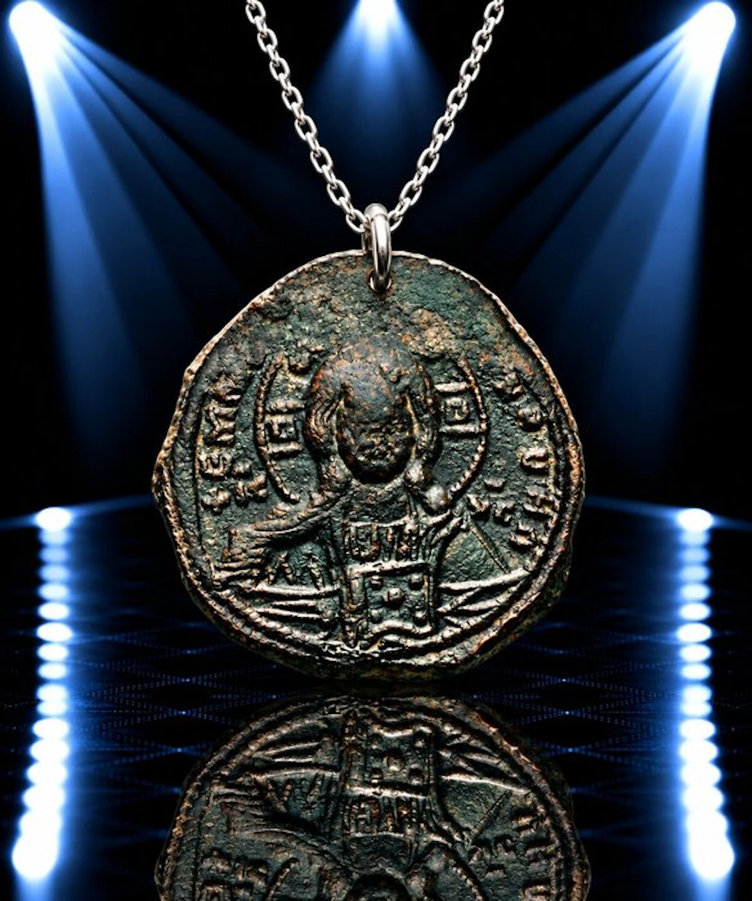 Byzantine Bronze “The Sacred Medallion” Devotional Coin...