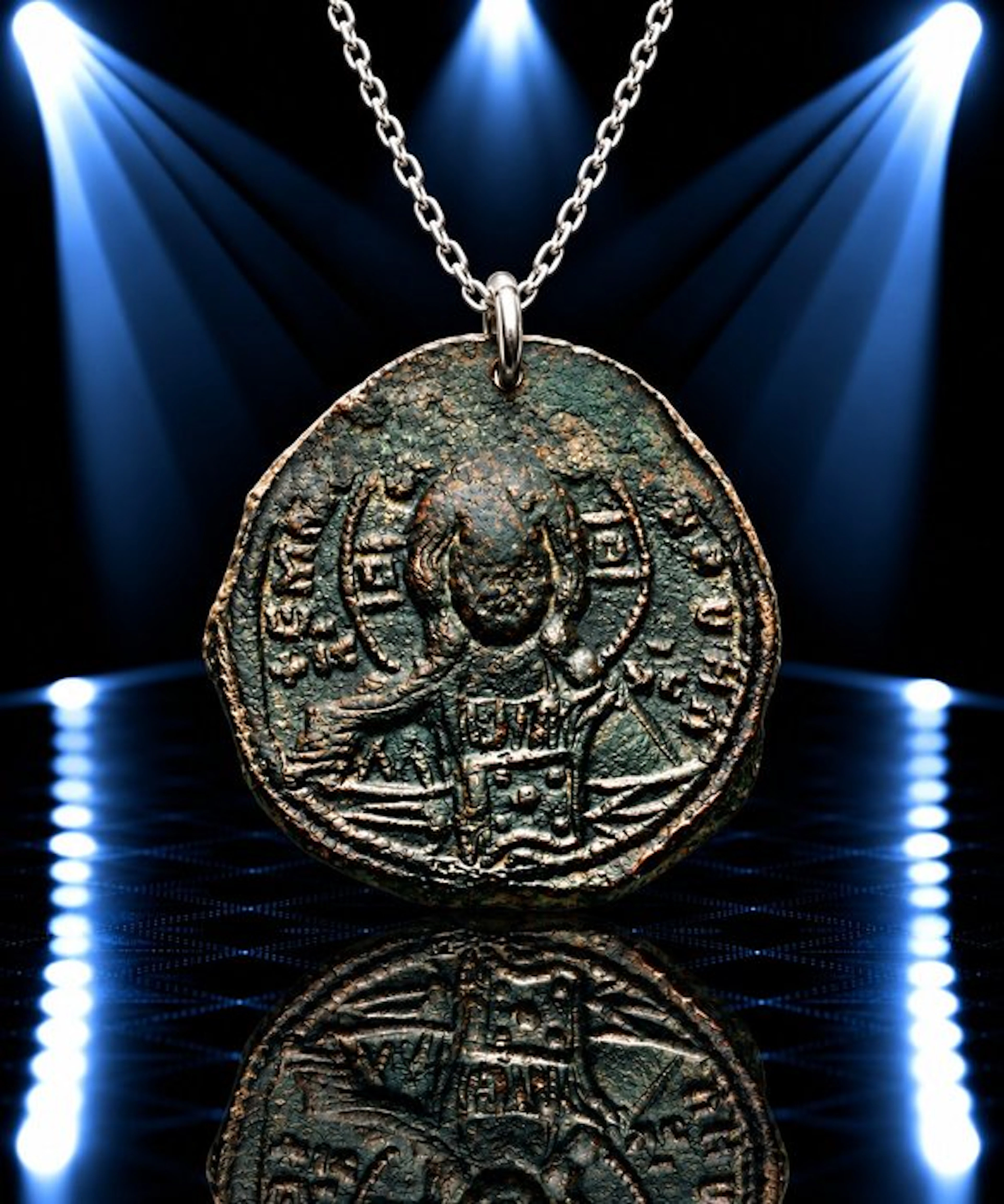 Byzantine Bronze “The Sacred Medallion” Devotional Coin...