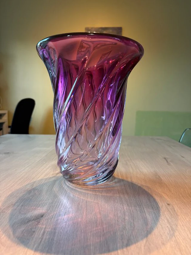 Val Saint Lambert - René Delvenne - Vase - twist - Crystal - Large Twisted Vase
