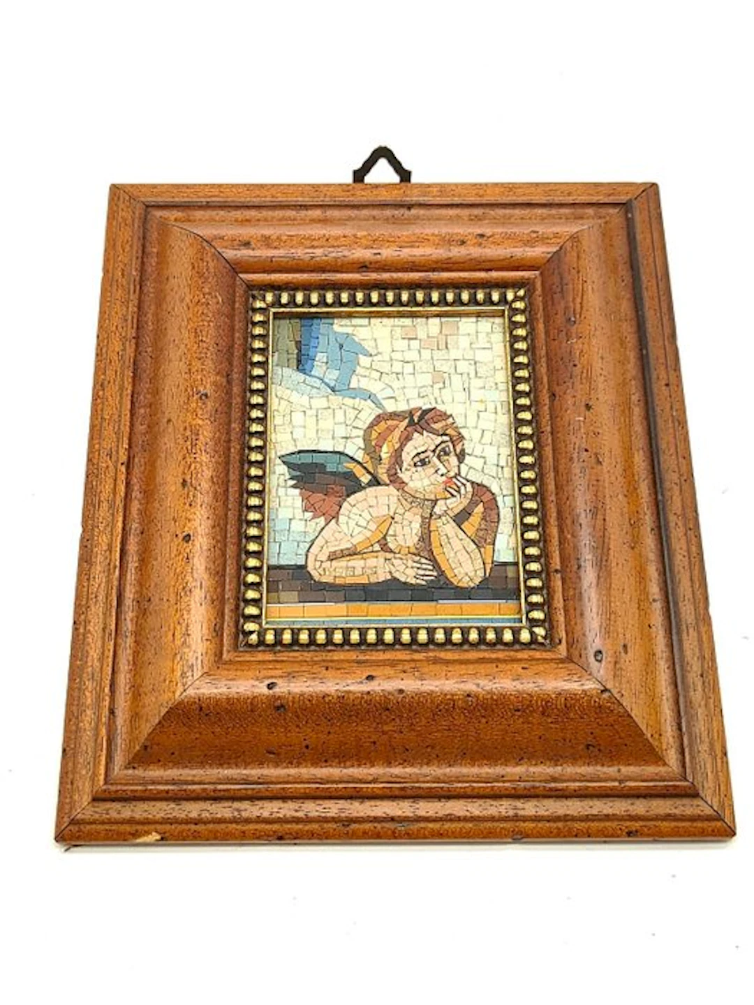Panel depicting an angel in a micromosaic