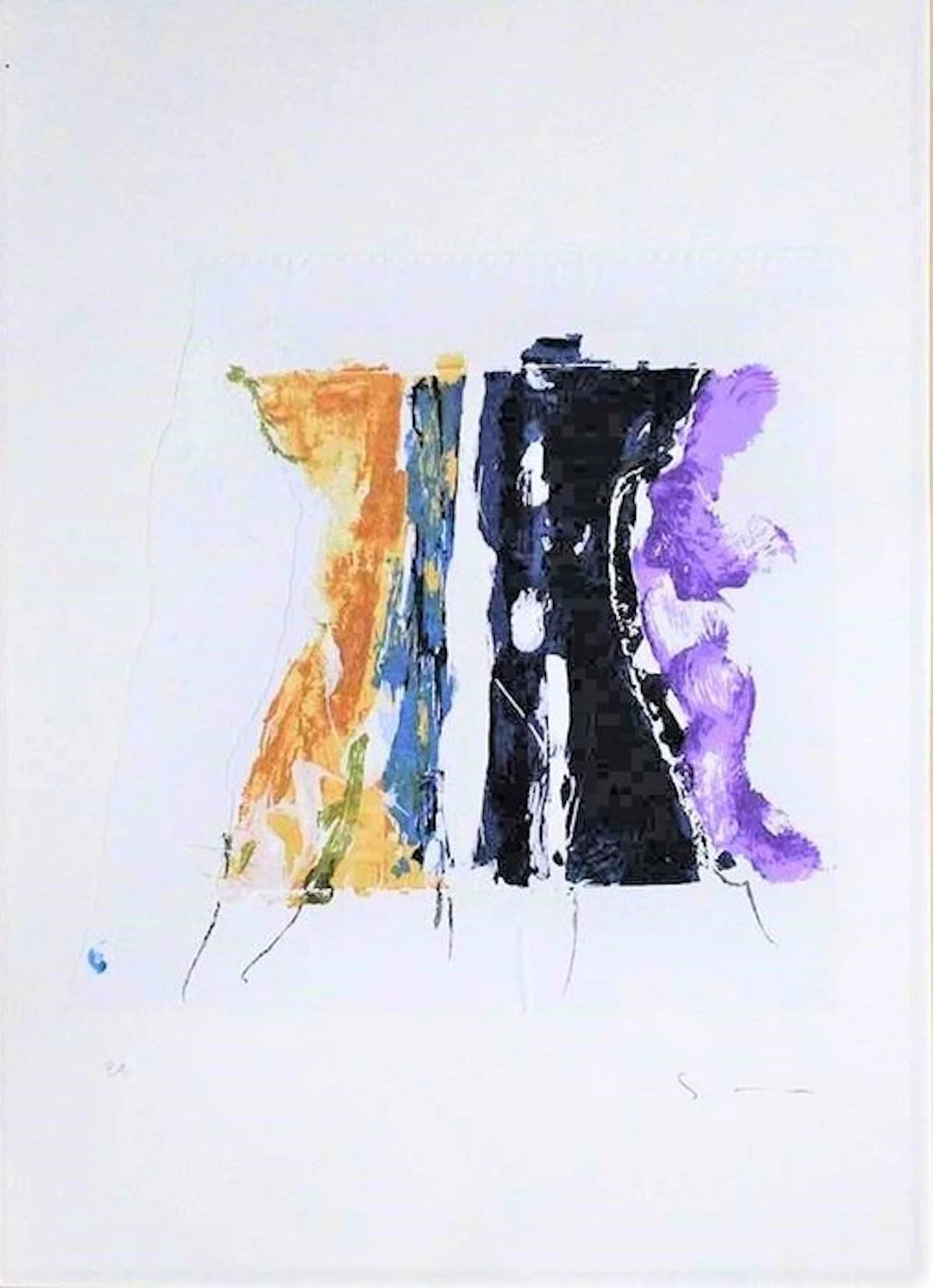 Mario Schifano (1934-1998) - "Paesaggio anemico con viola"