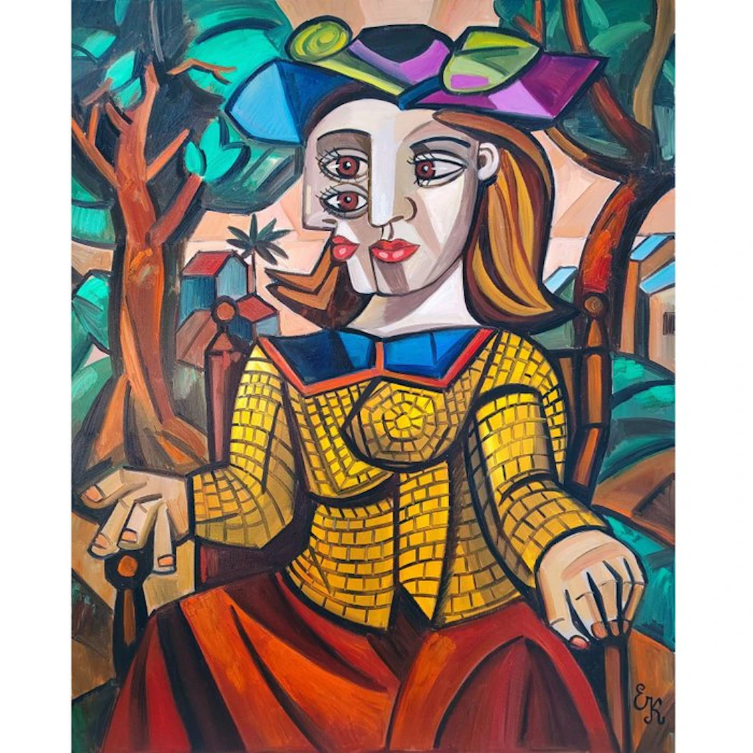 Elena Khmeleva - La dame portant une chemise jaune