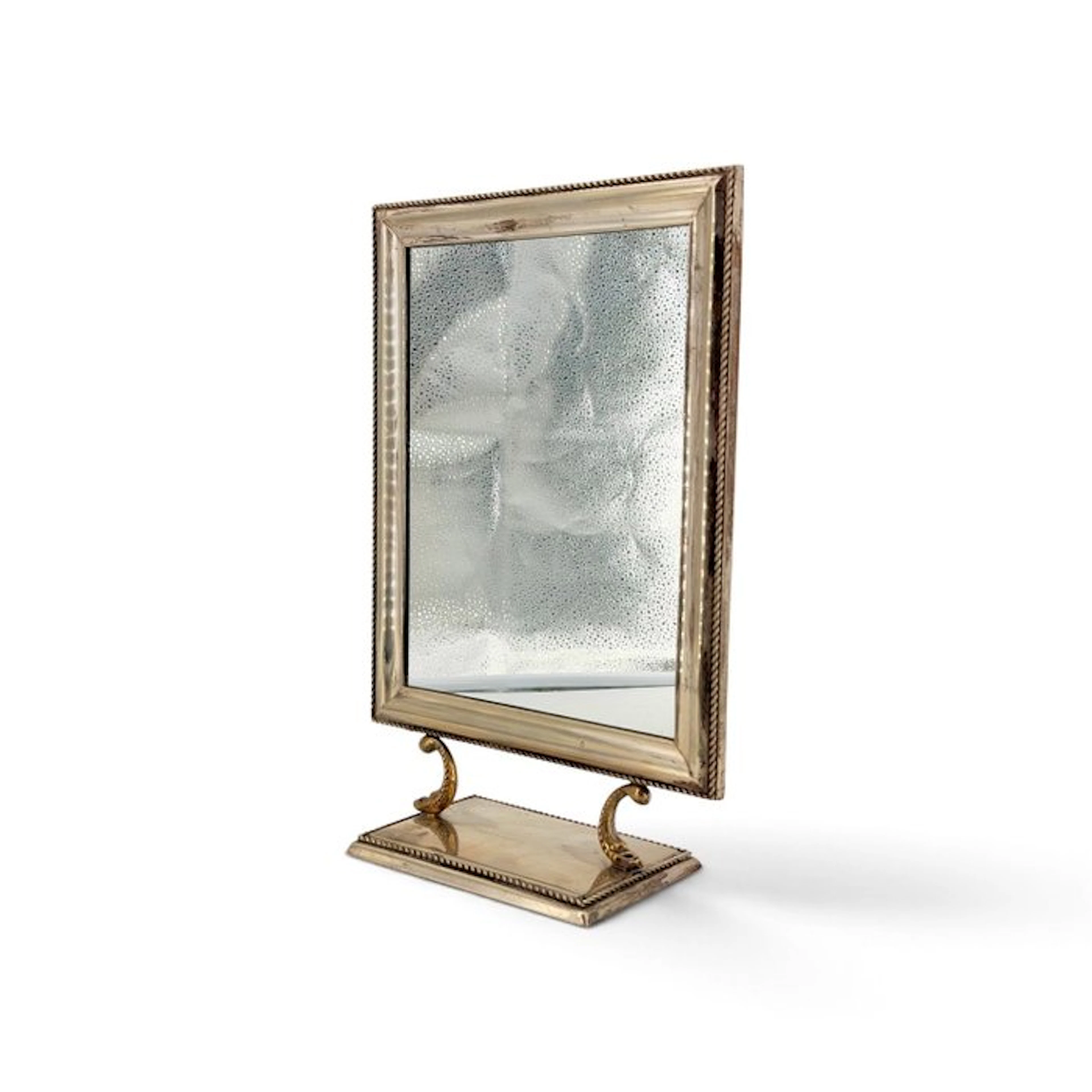 Mirror- Art Nouveau - Silver plated brass - Mythological Fish