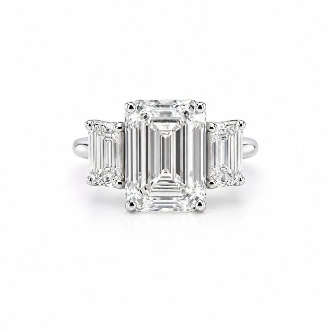 Ring - 14 kt. White gold - 8.27ct. tw. Diamond (Lab-grown) - Diamond