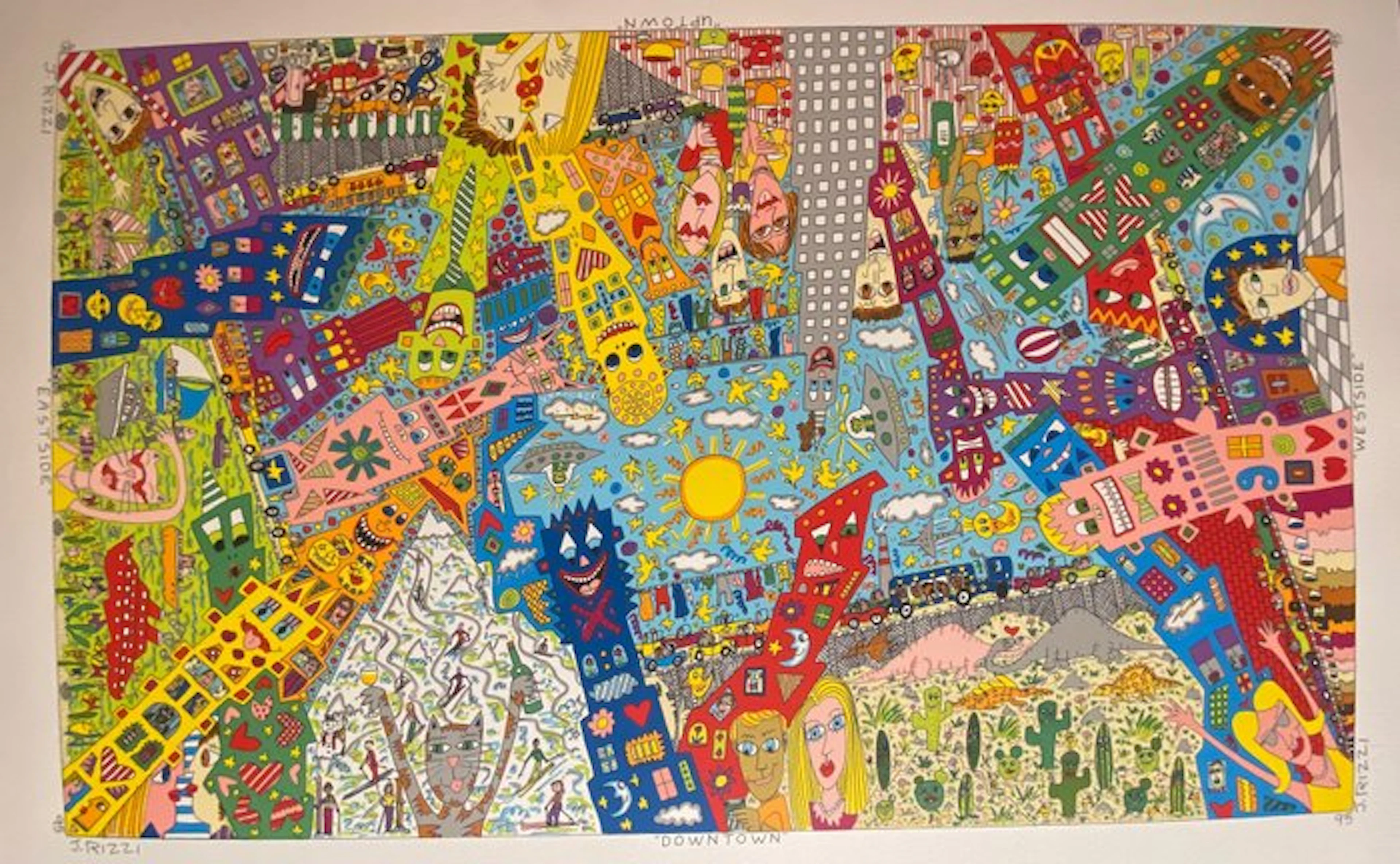 James Rizzi (1950-2011) - Uptown, Downtown, Eastside, Westside