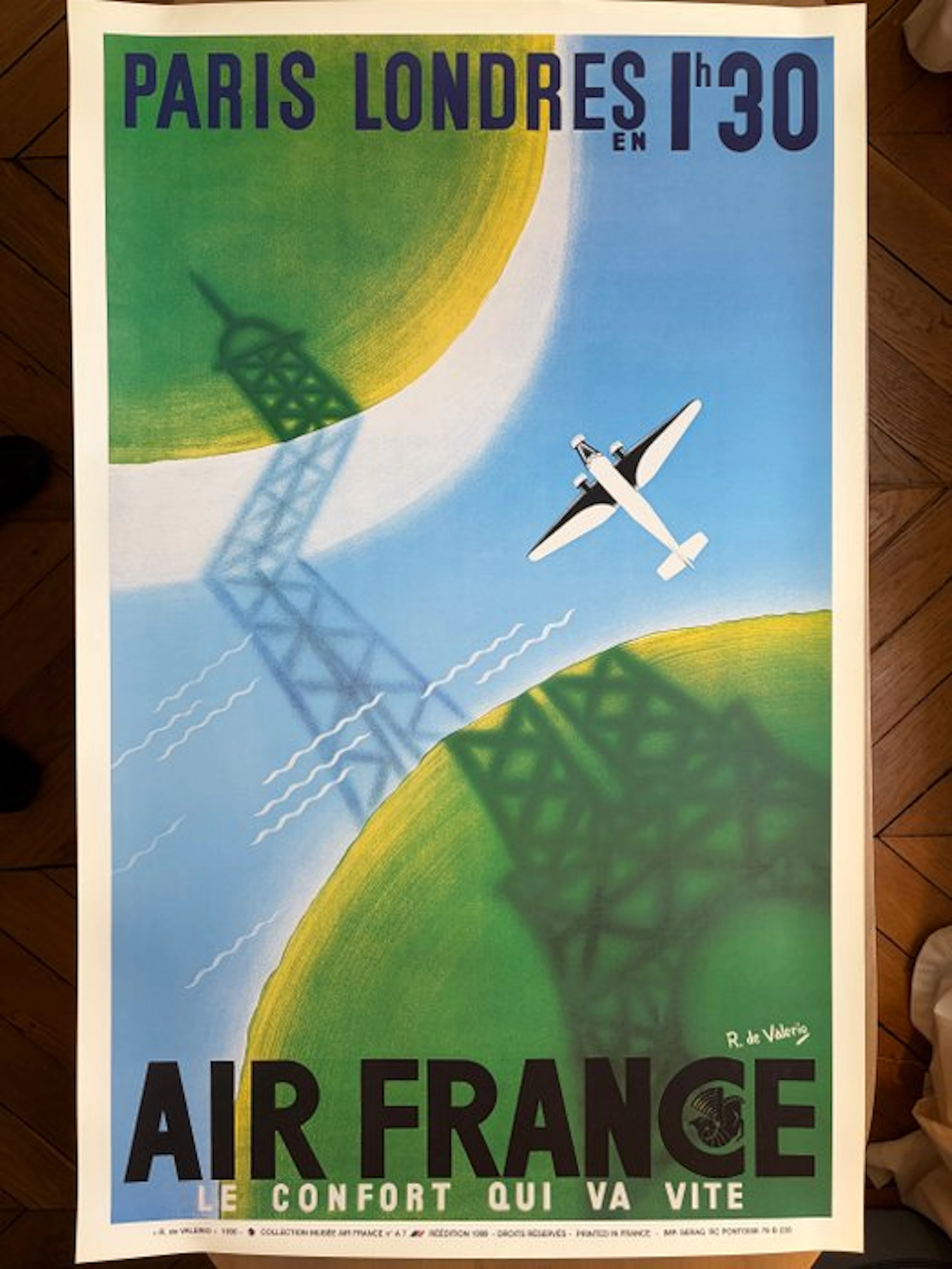 R. de Valerio - Air France - Affiche d'agence « Paris –...