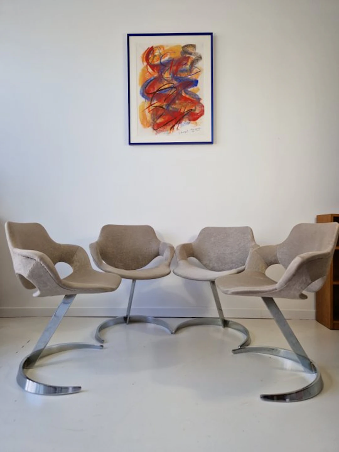 Chair (4) - Chrome - 4 Boris Tabacoff Chairs