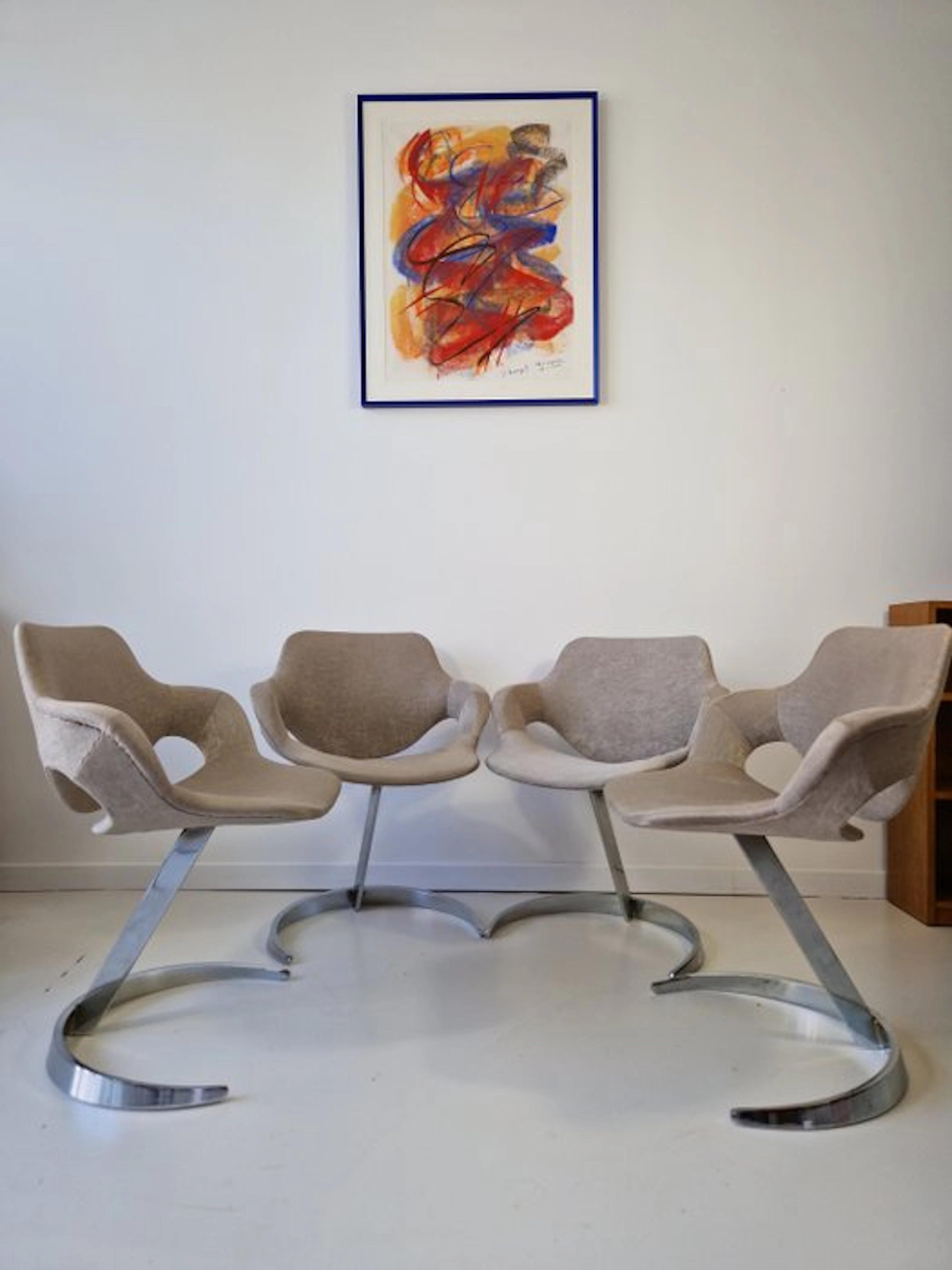 Chair (4) - Chrome - 4 Boris Tabacoff Chairs